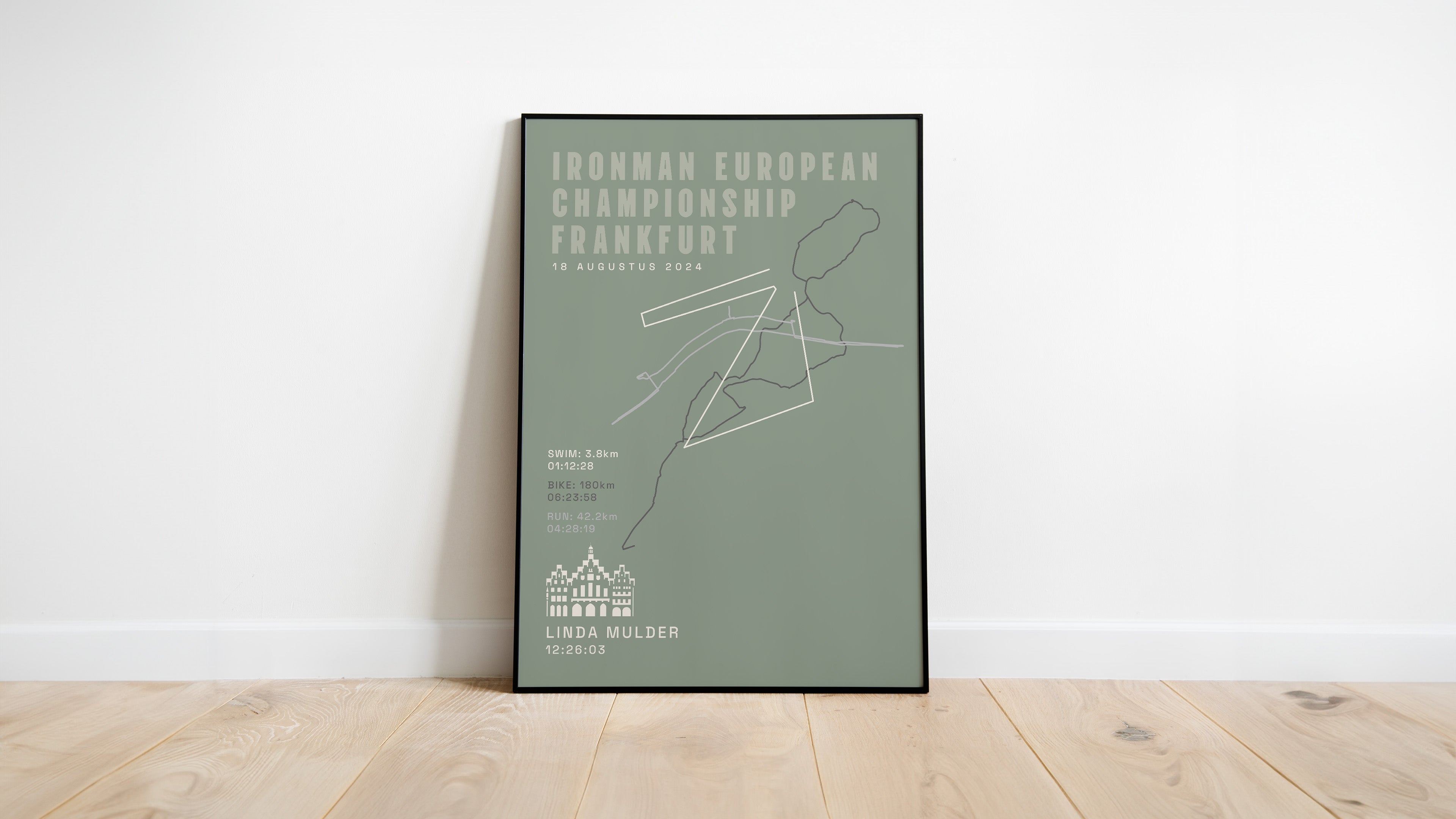 Poster met naam I Ironman European Championship Frankfurt 2024 I Classic Solid