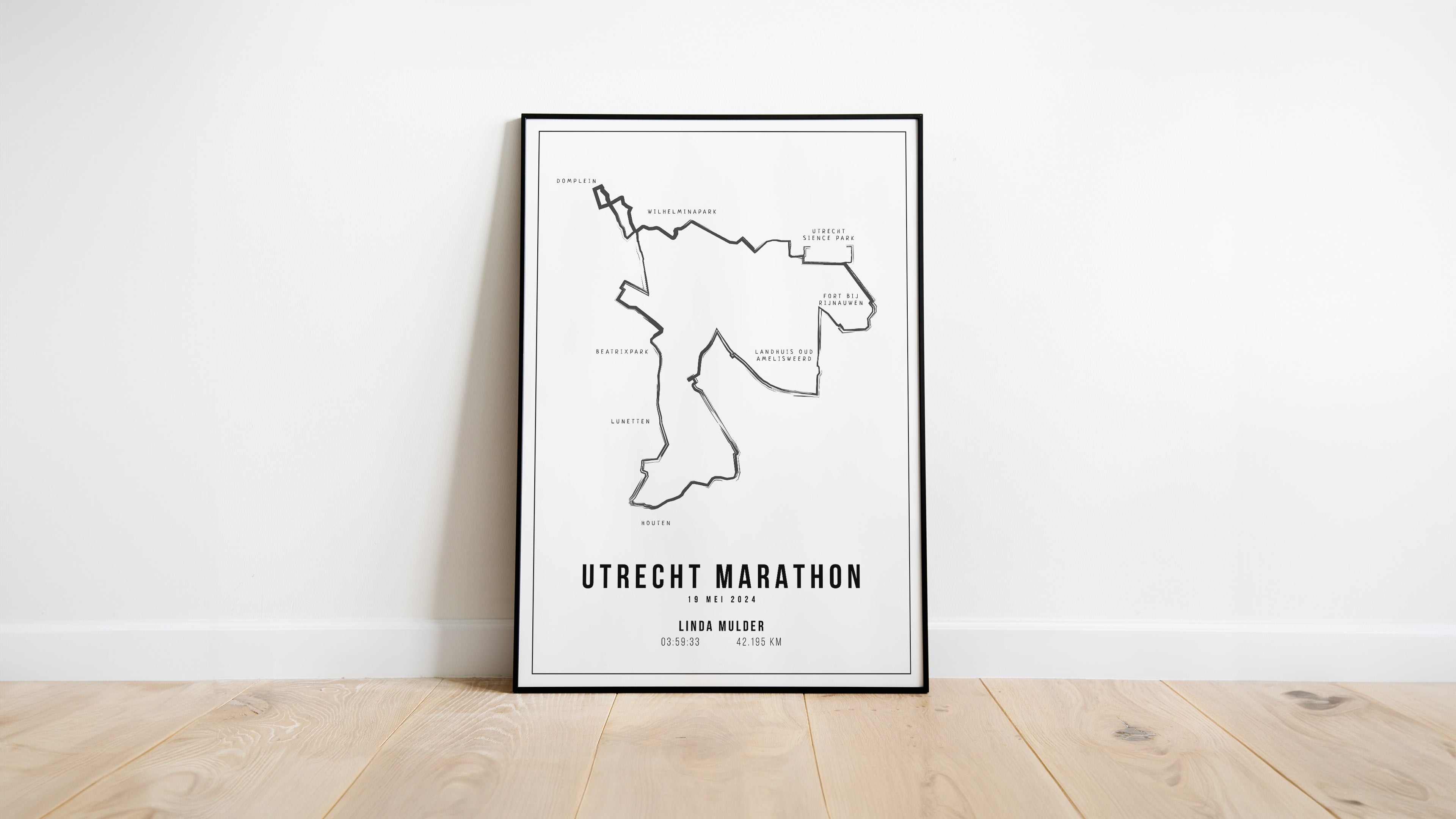 Utrecht Marathon 2024 - Handmade Drawing - Poster