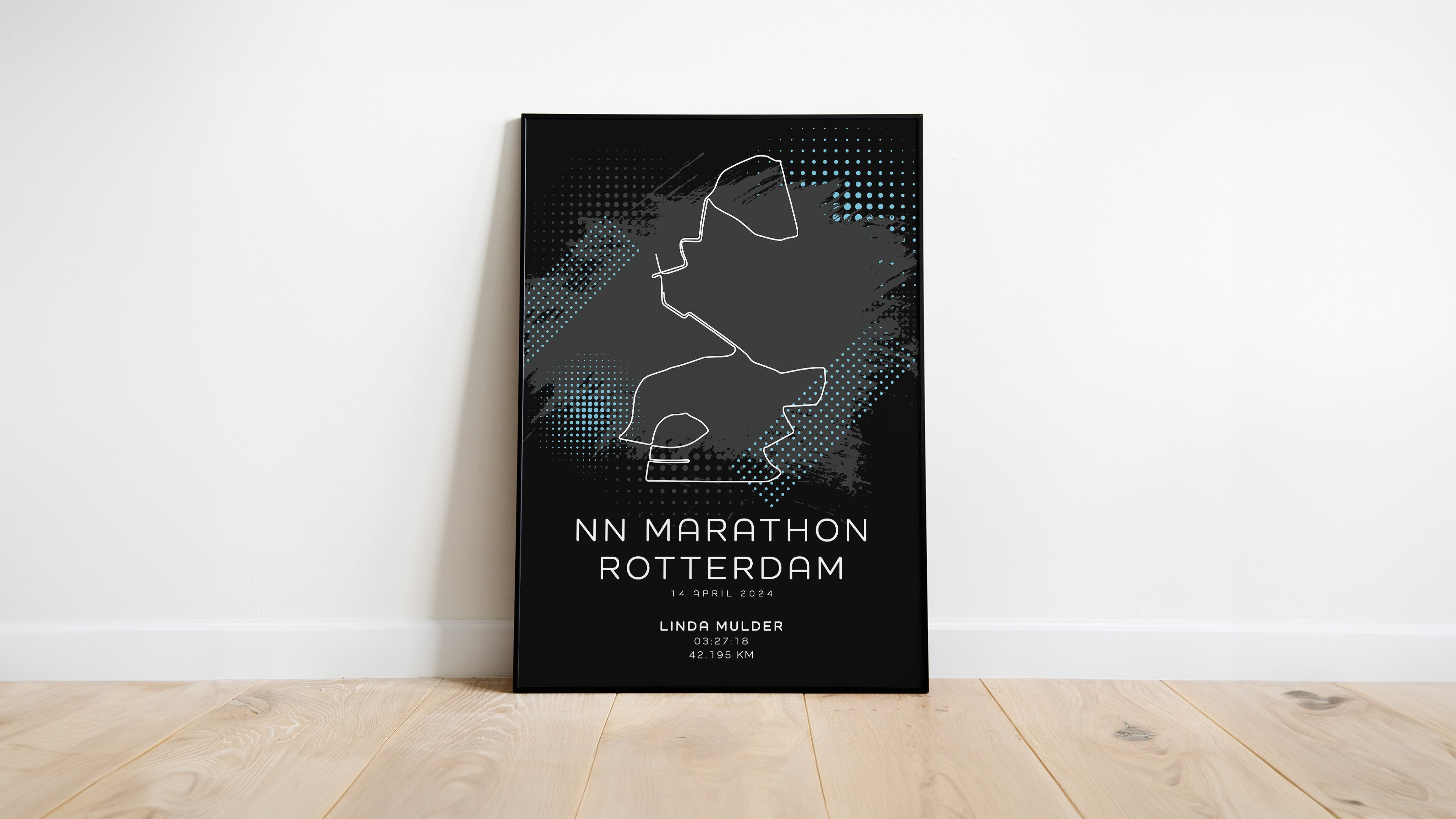 Marathon Rotterdam 2024 - Modern Dark - Poster