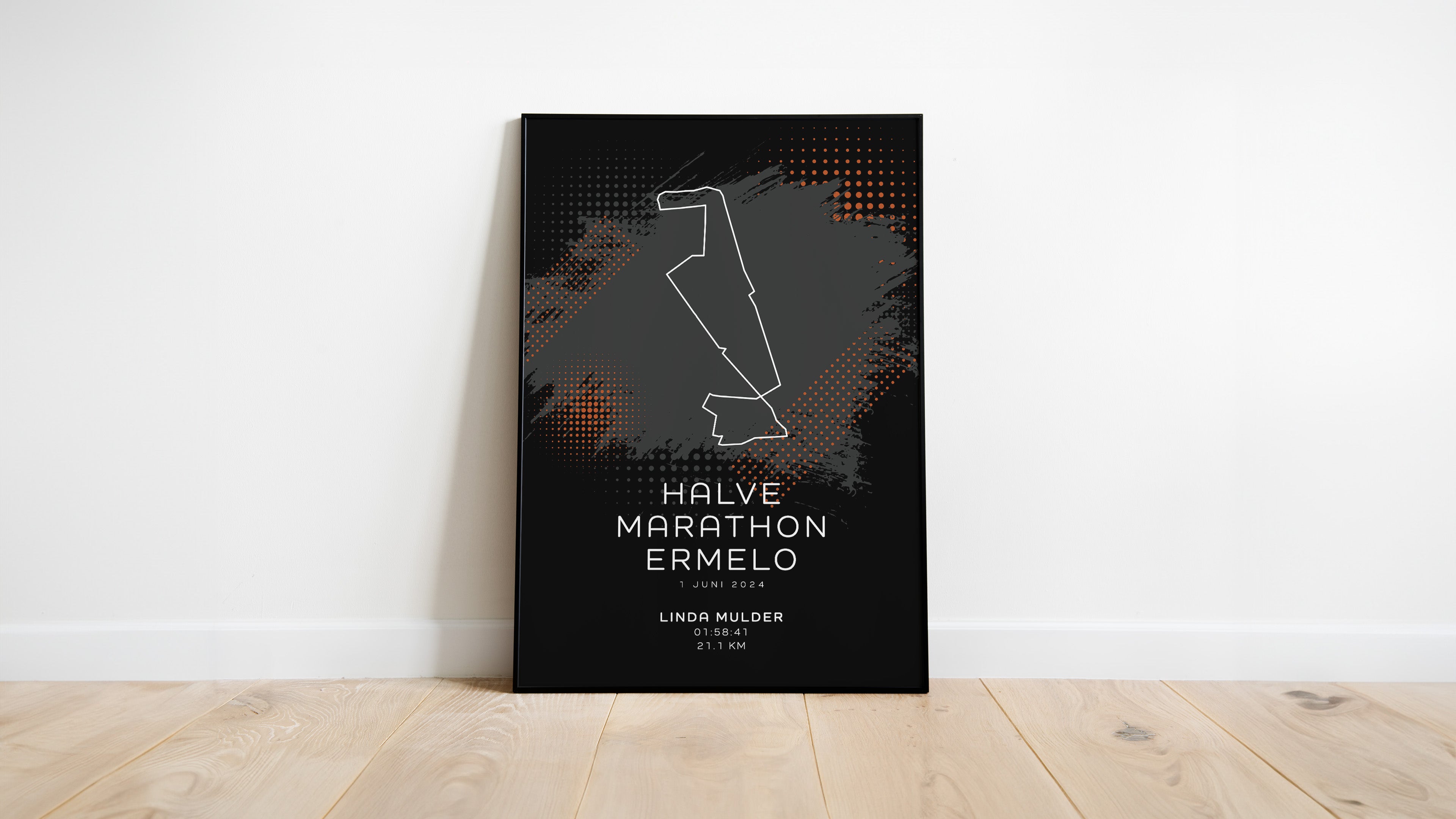 Halve Marathon Ermelo - Modern Dark - Poster
