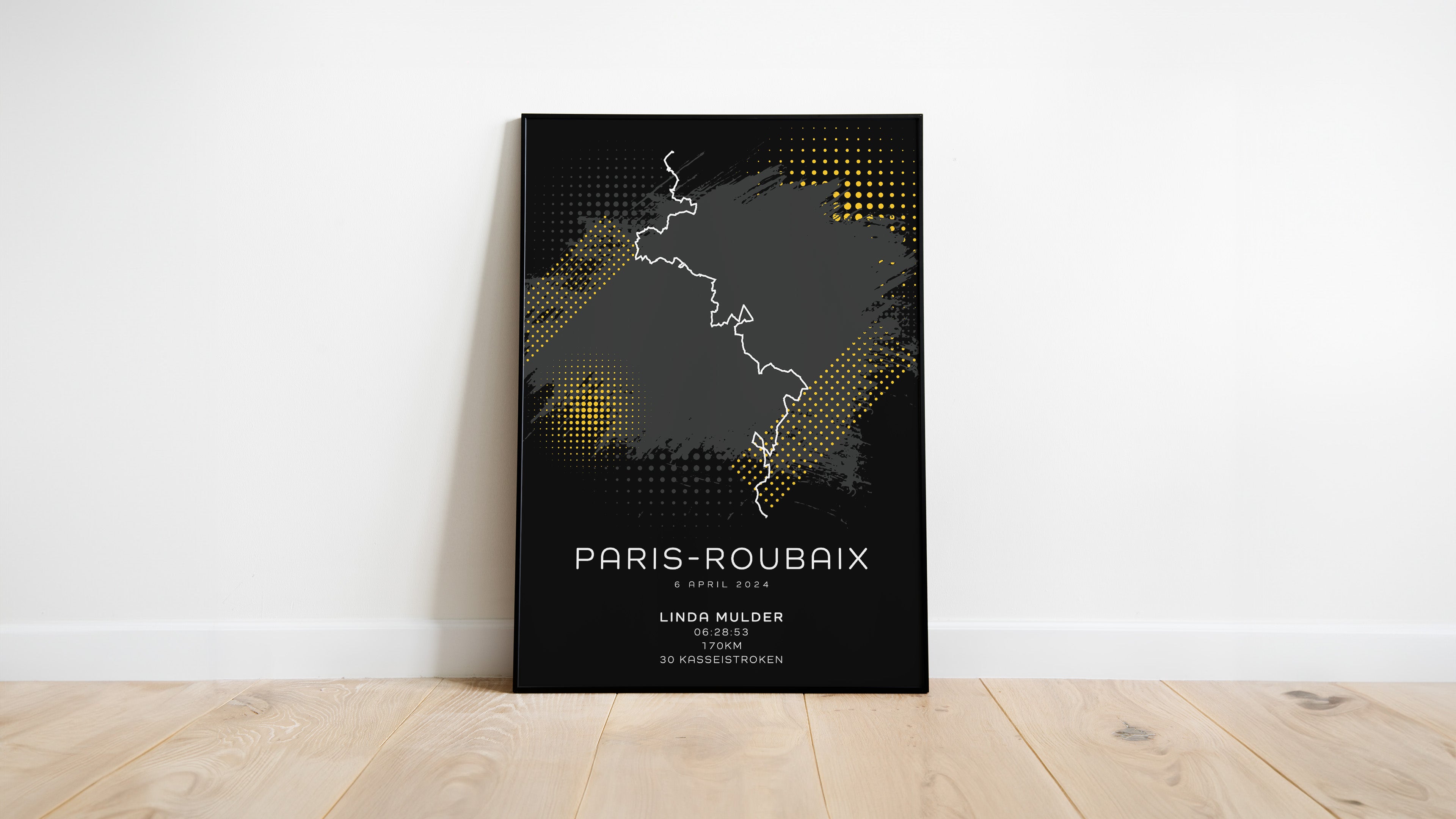 Paris-Roubaix 170KM - Modern Dark - Poster
