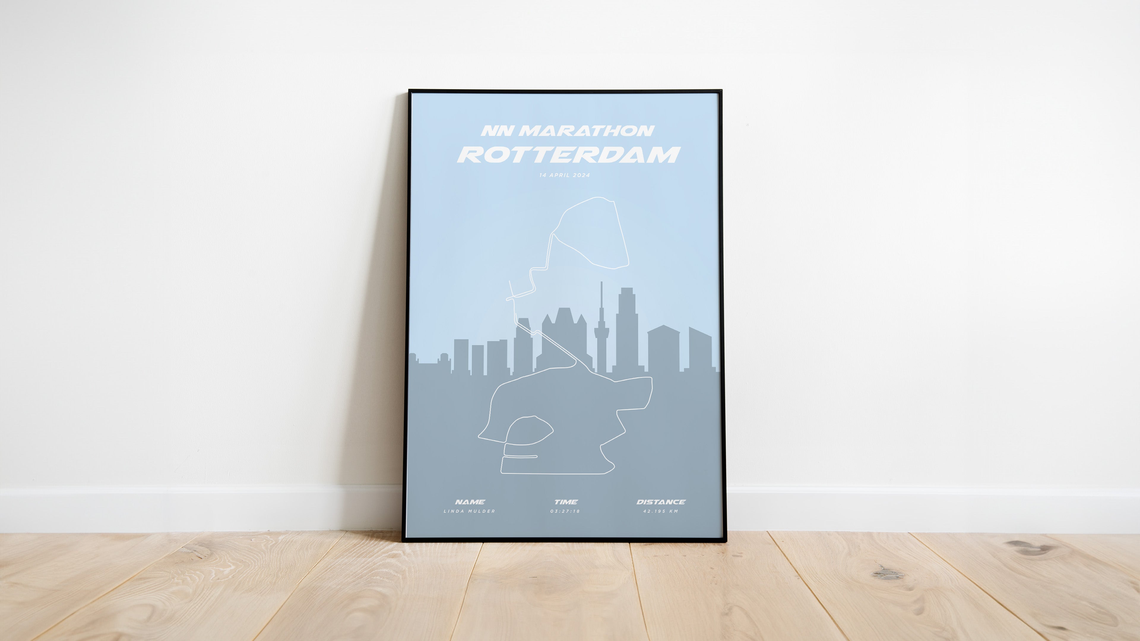 Marathon Rotterdam 2024 - Pastel Skyline - Poster