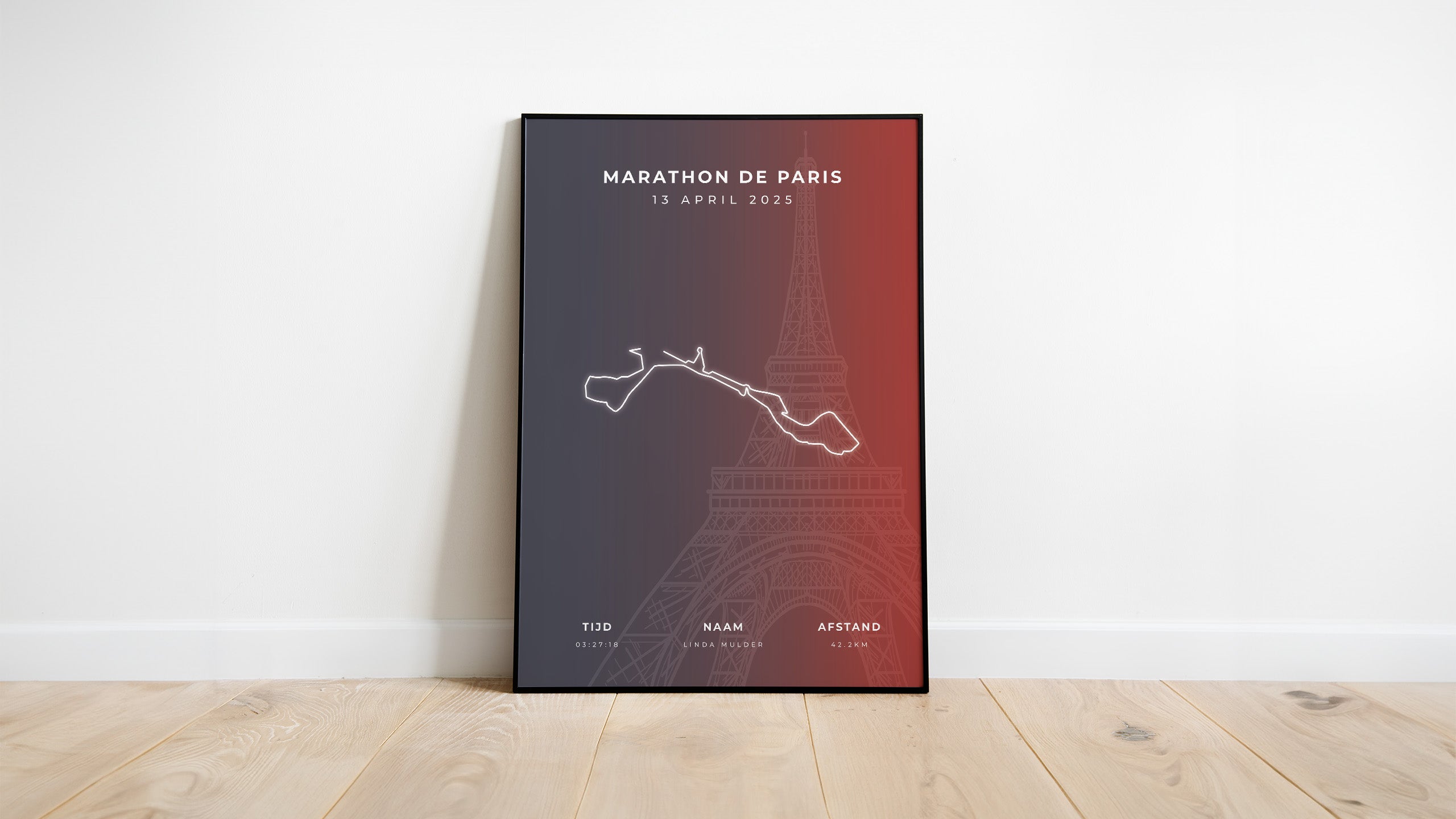 Marathon Parijs 2025 I Stylish Landmark I Poster