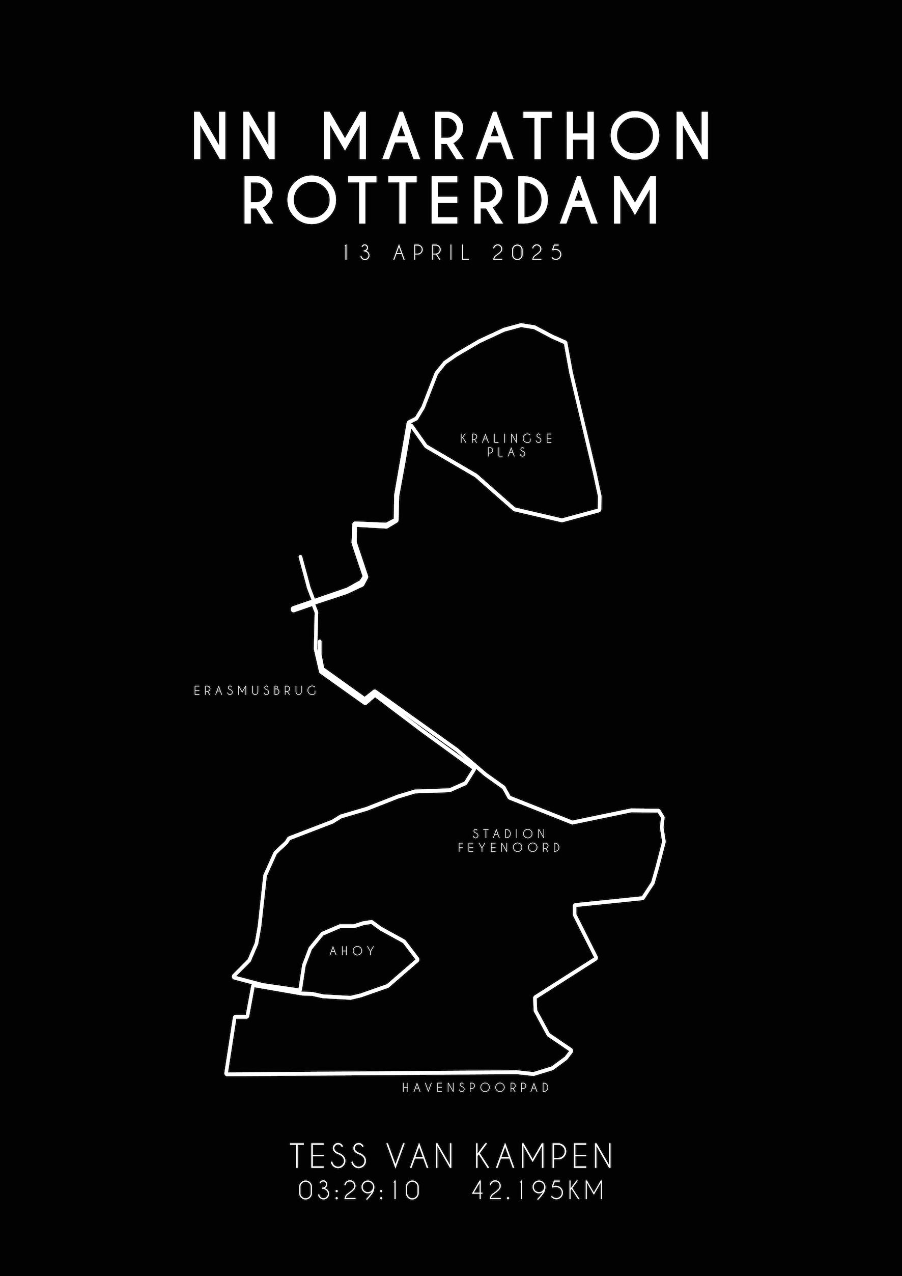 Marathon Rotterdam 2025 I Black Elegance I Poster