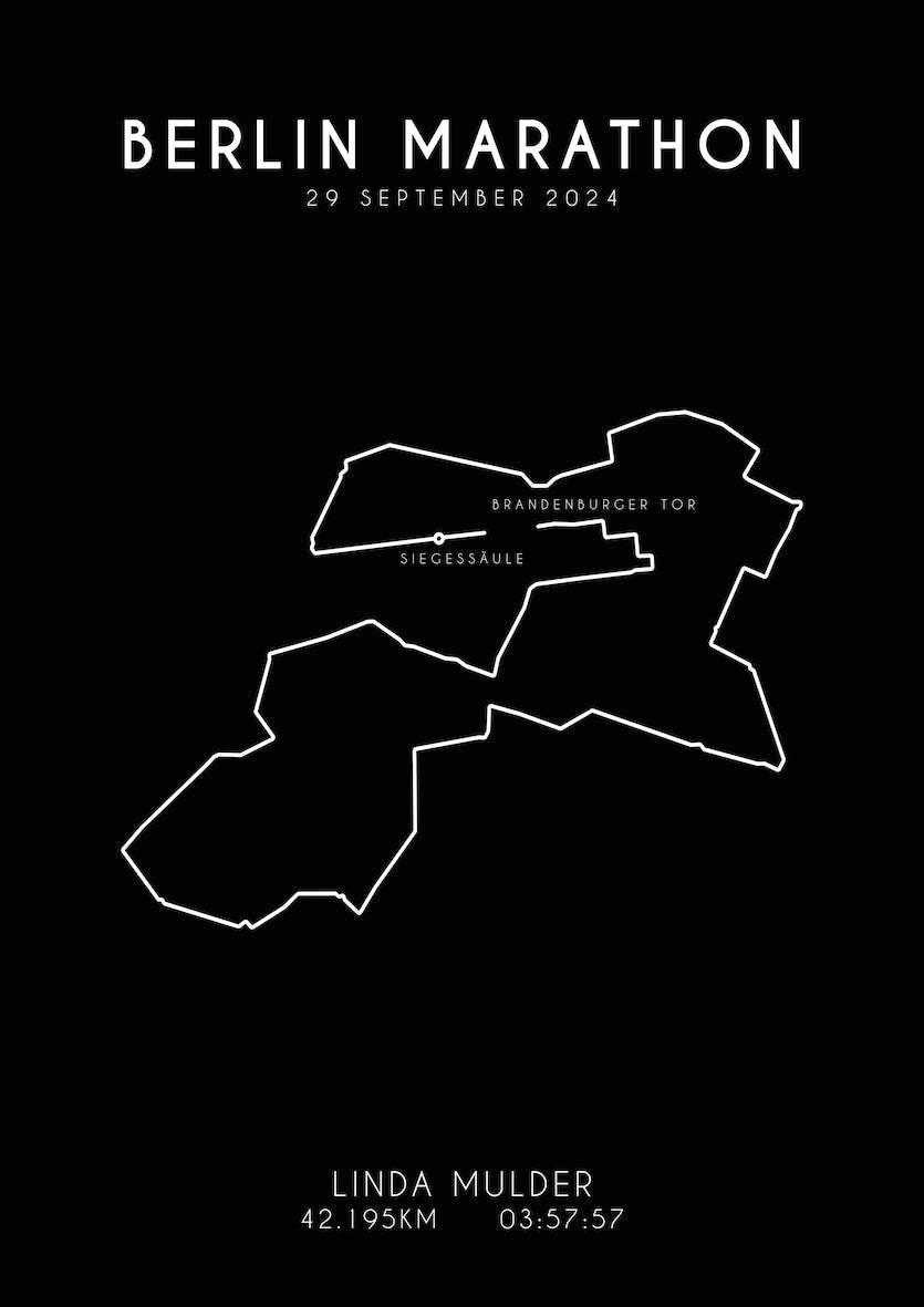 Berlijn Marathon 2025 I Black Elegance I Poster