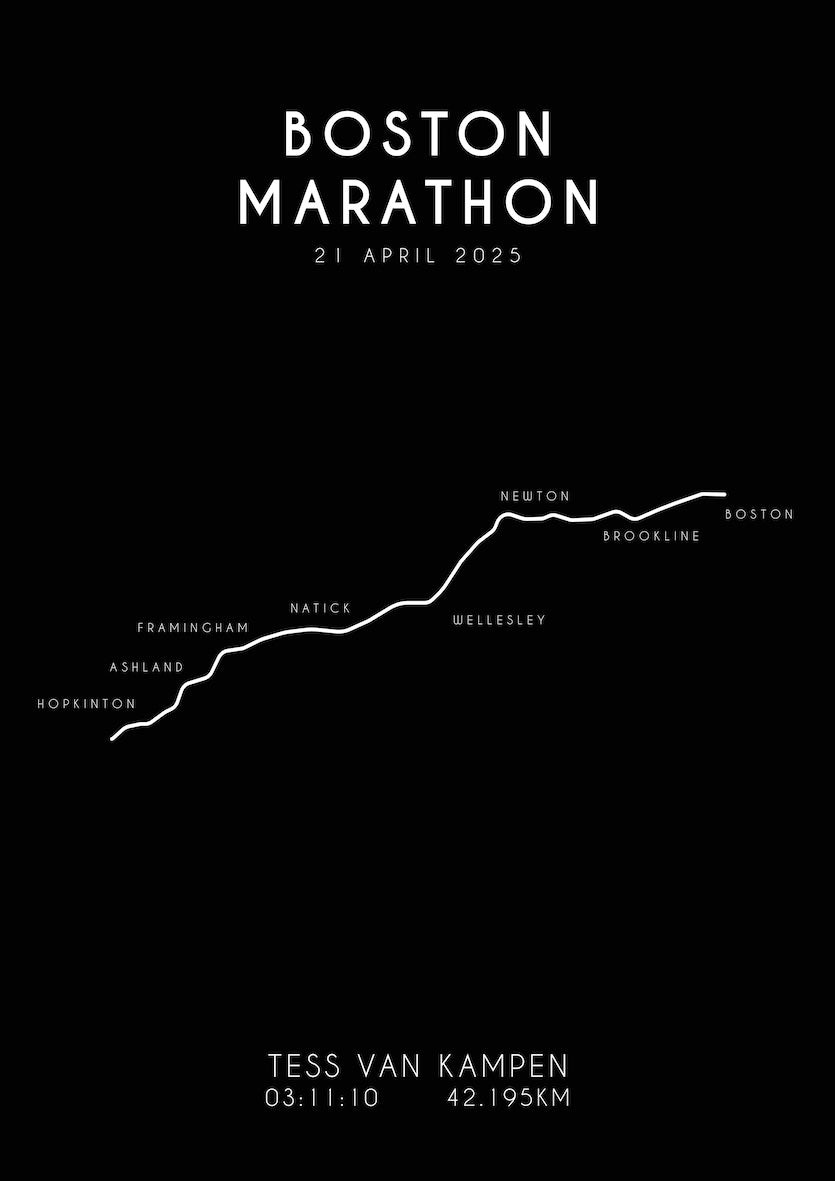 Boston Marathon 2025 I Black Elegance I Poster