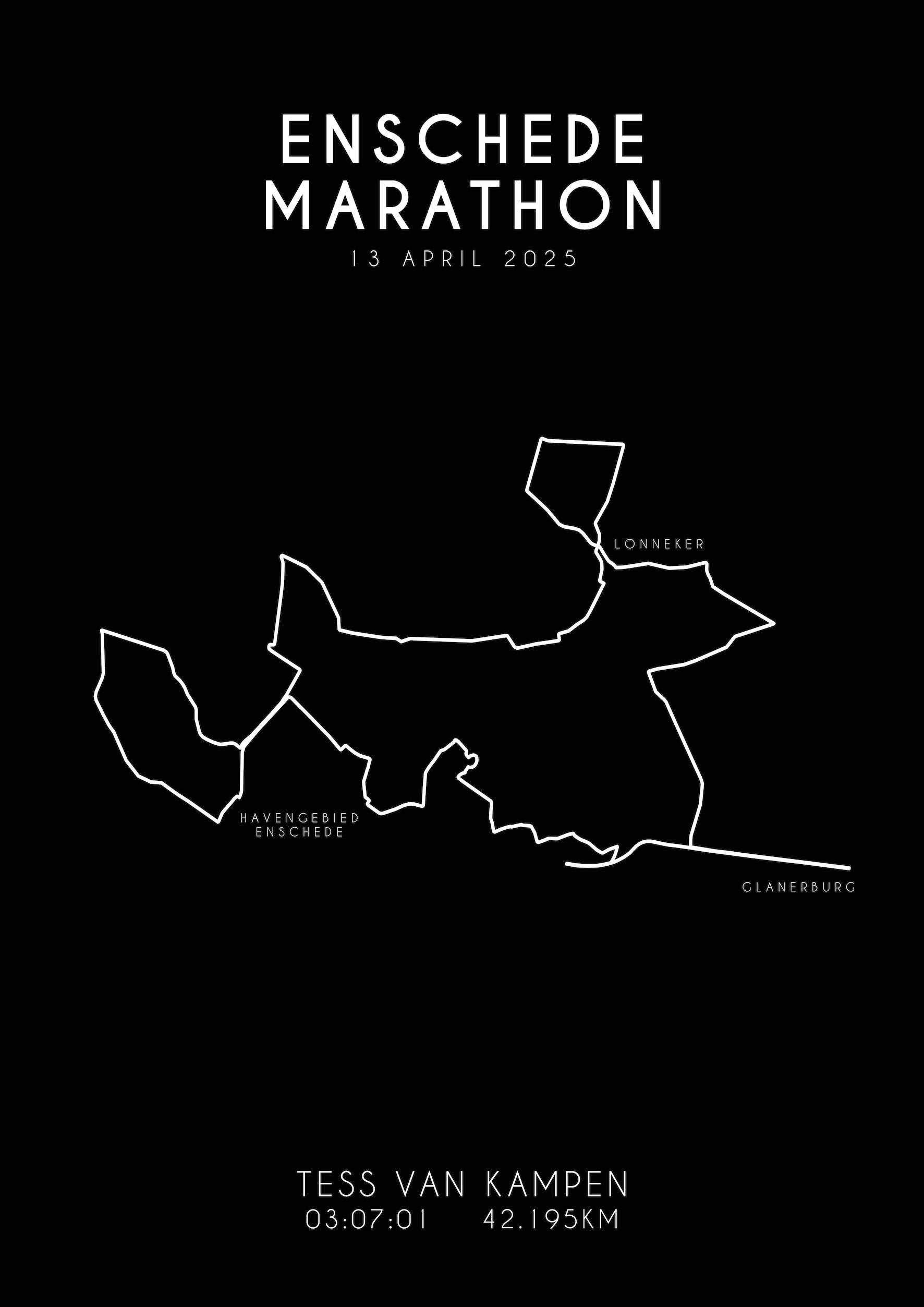 Enschede Marathon 2025 I Black Elegance I Poster