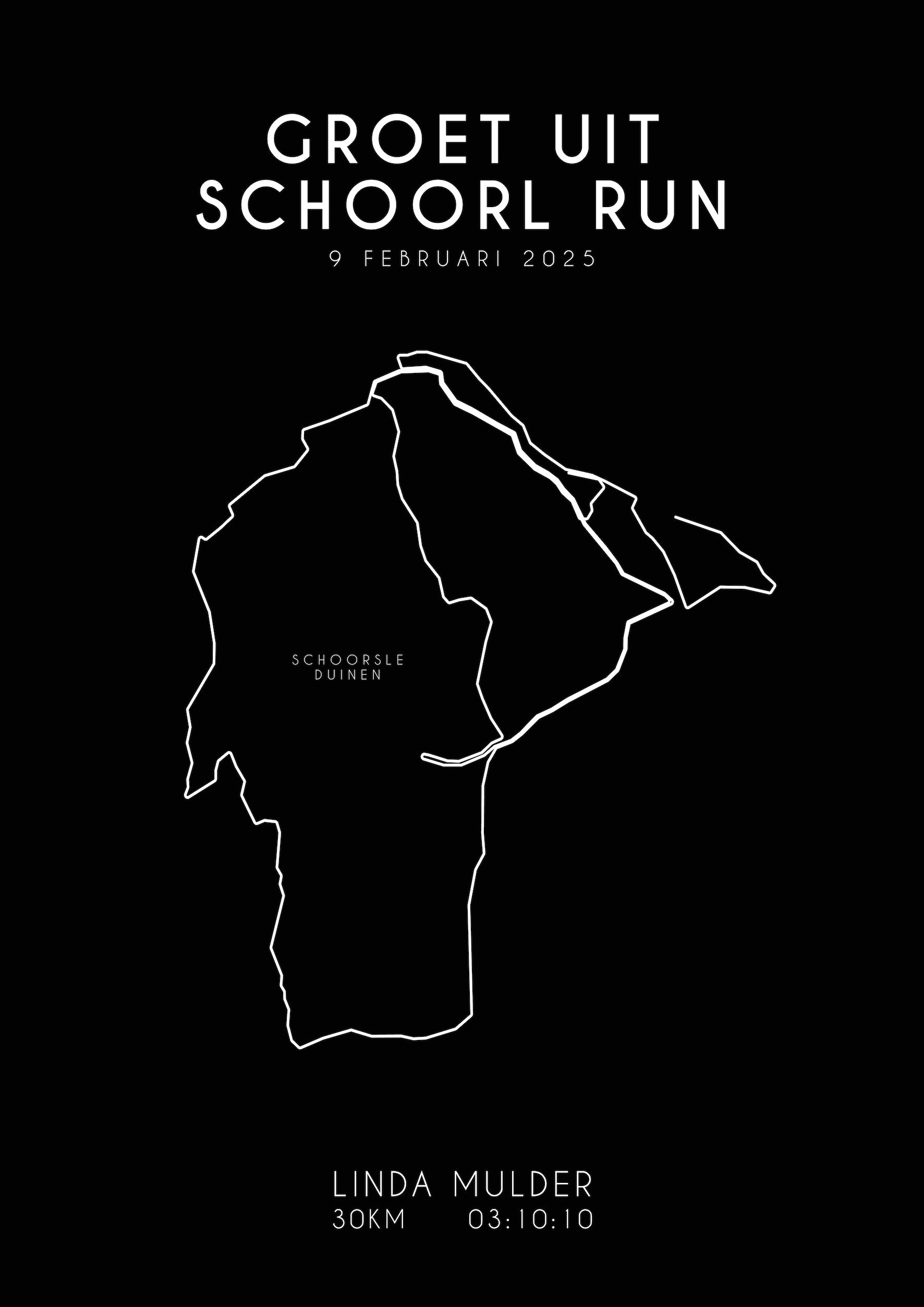 Groet uit Schoorl Run I Black Elegance I Poster