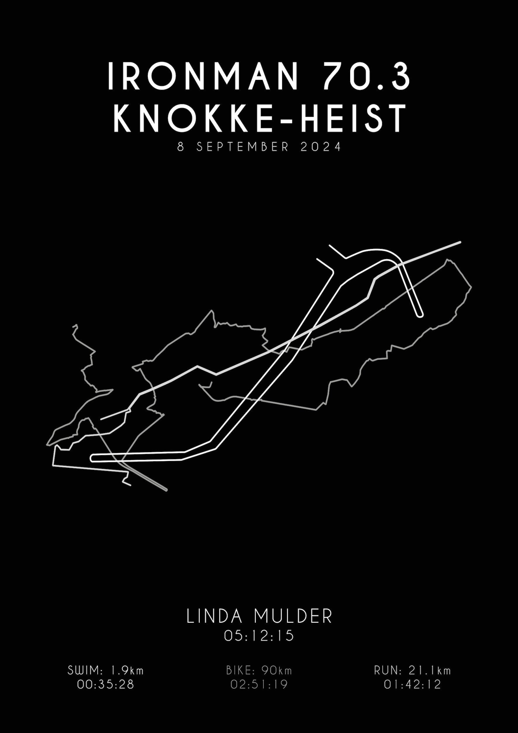 Ironman 70.3 Knokke-Heist 2024 I Black Elegance I Poster