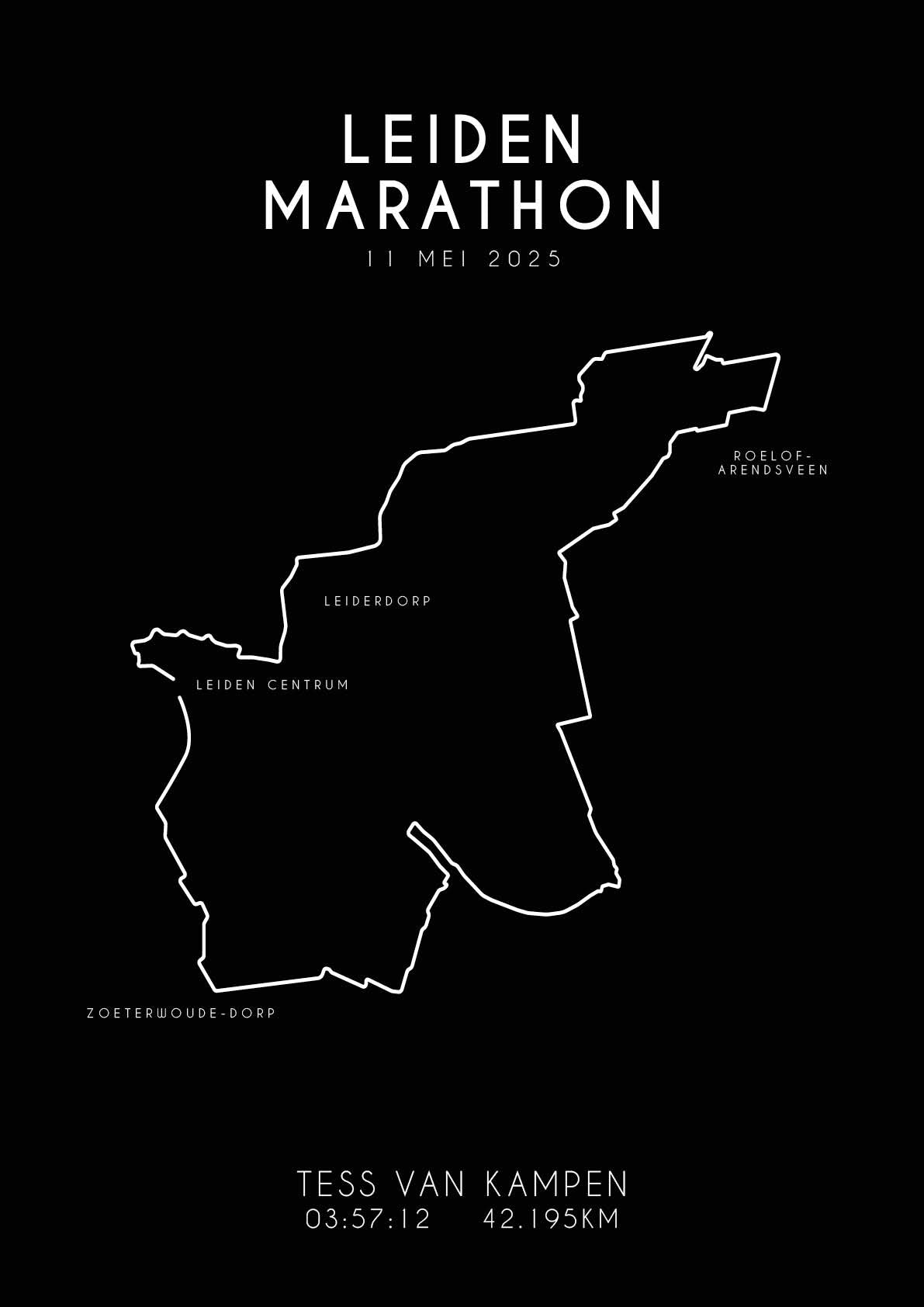 Leiden Marathon 2025 I Black Elegance I Poster