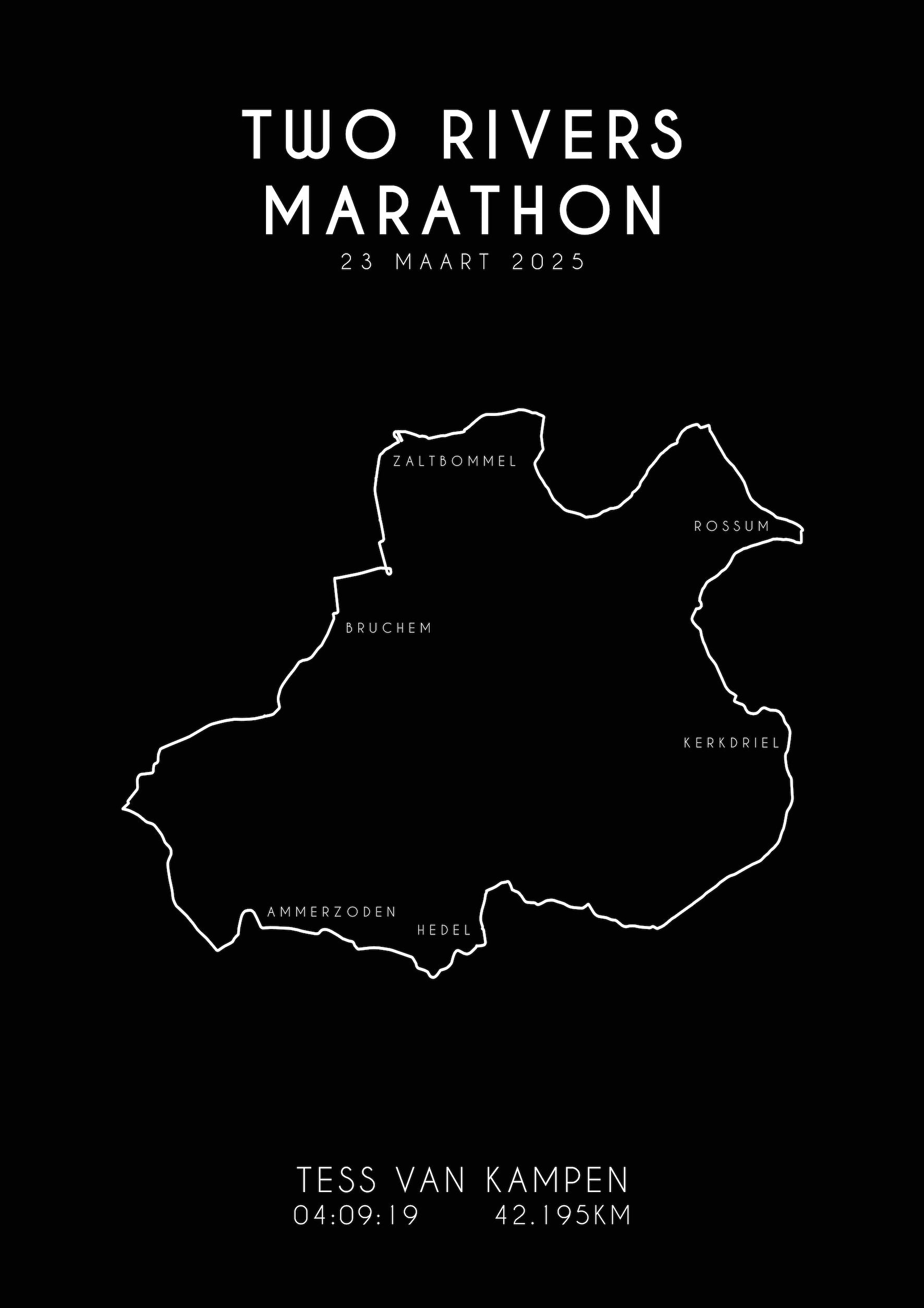 Two Rivers Marathon I Black Elegance I Poster
