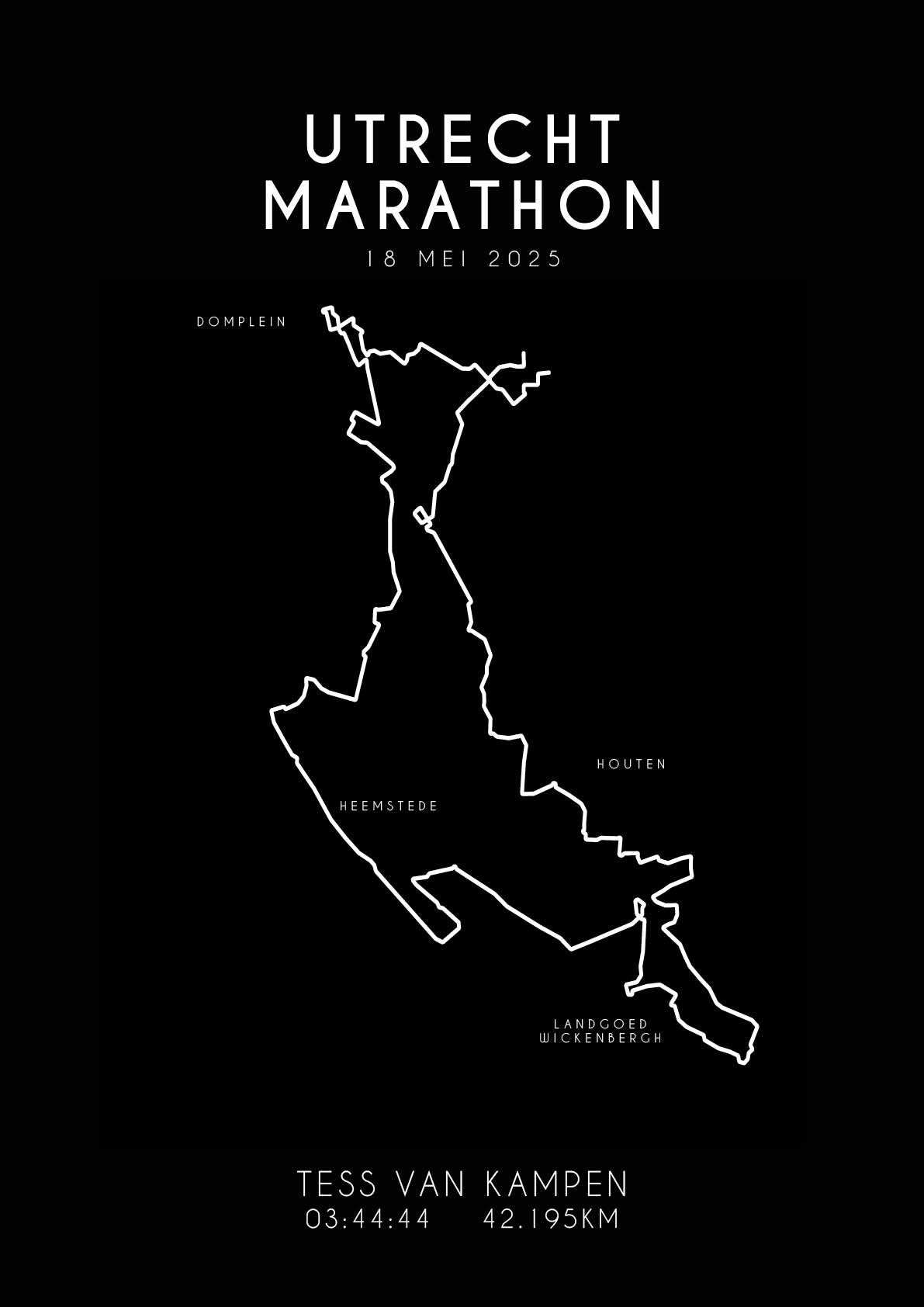 Utrecht Marathon 2025 I Black Elegance I Poster