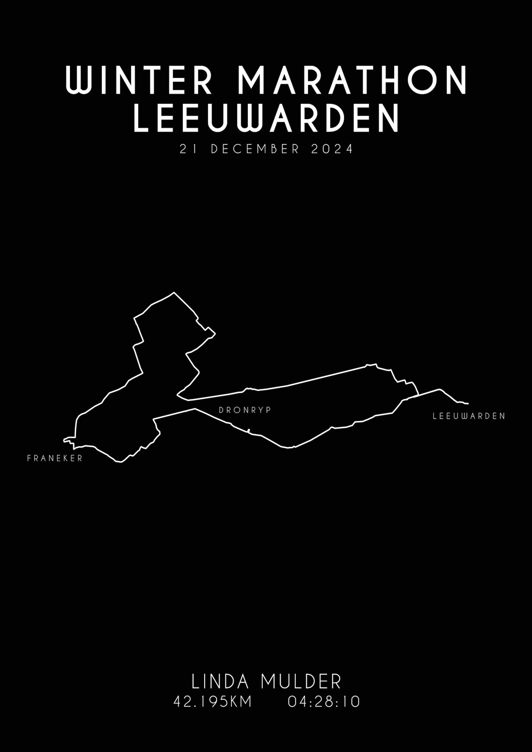Winter Marathon Leeuwarden I Black Elegance I Poster