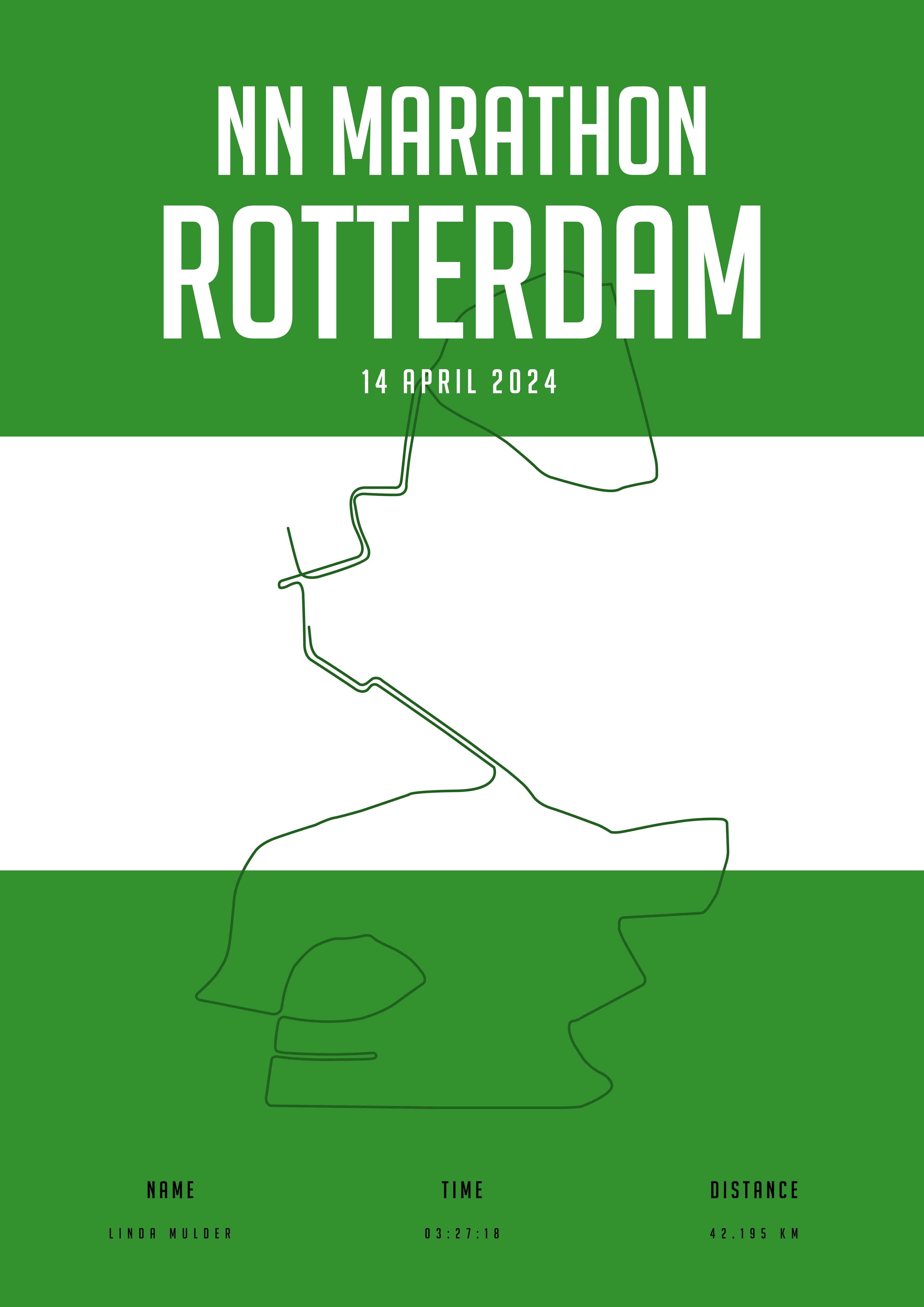 Marathon Rotterdam 2024 - City Flag - Poster