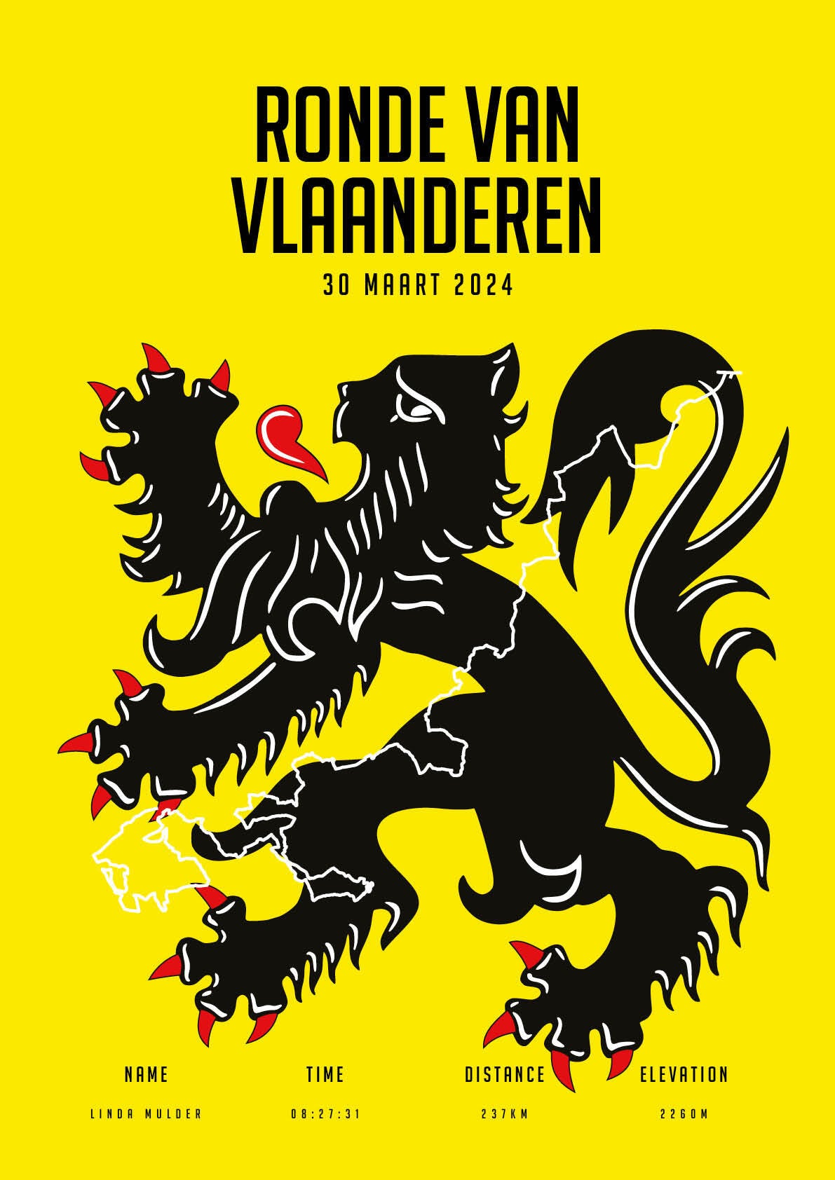 Ronde van Vlaanderen 2024 - City Flag - Poster