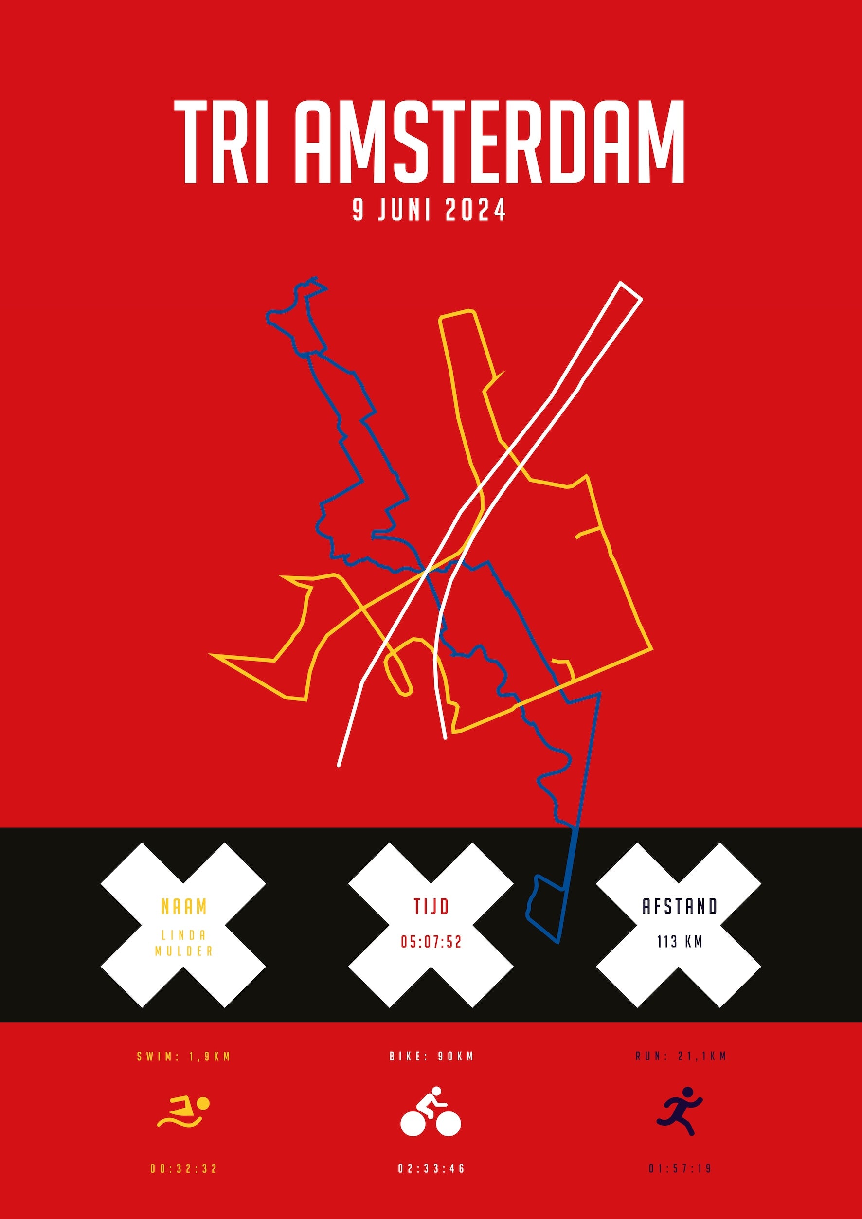 Tri Amsterdam - City Flag - Poster