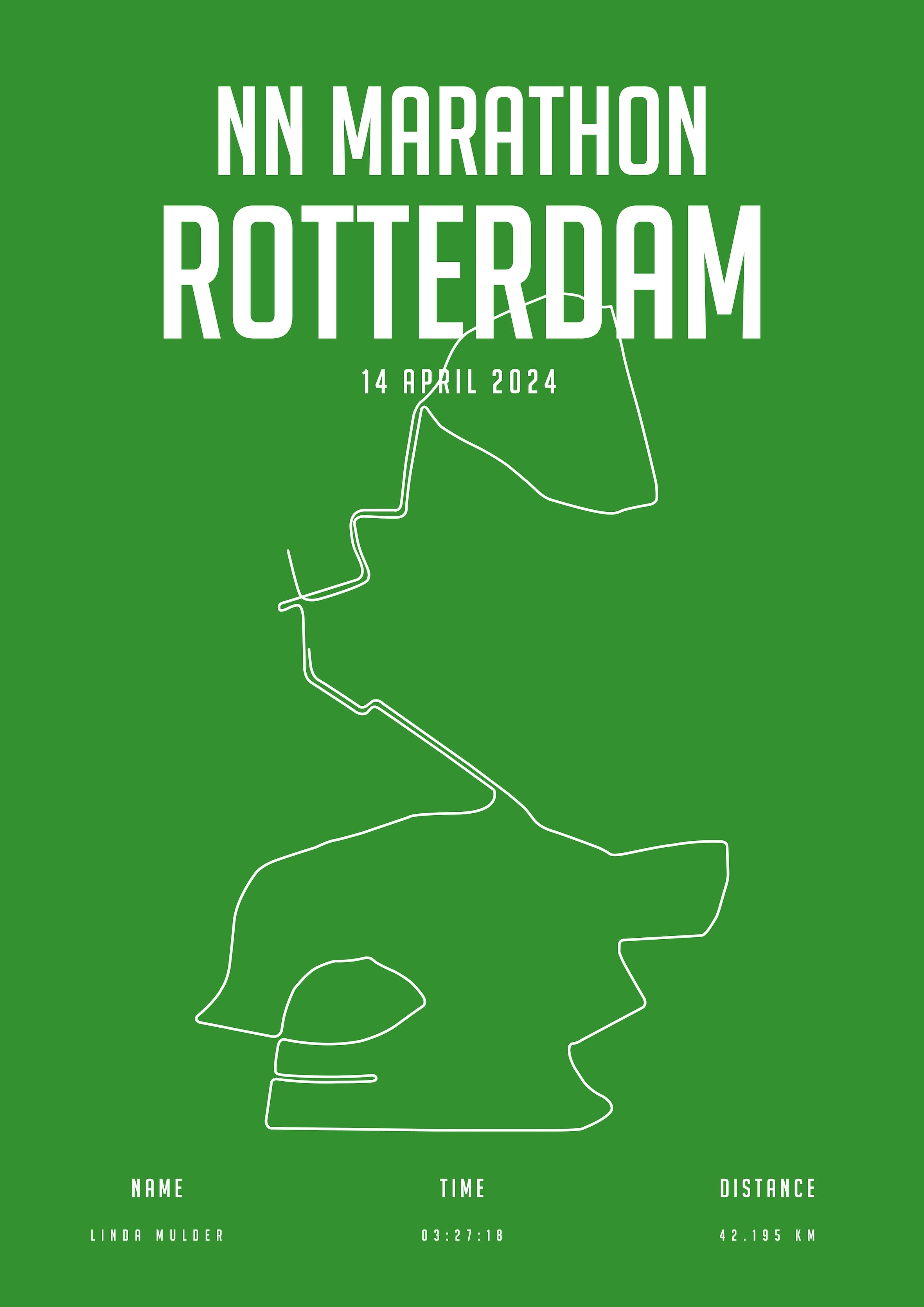 Marathon Rotterdam 2024 - City Flag - Poster