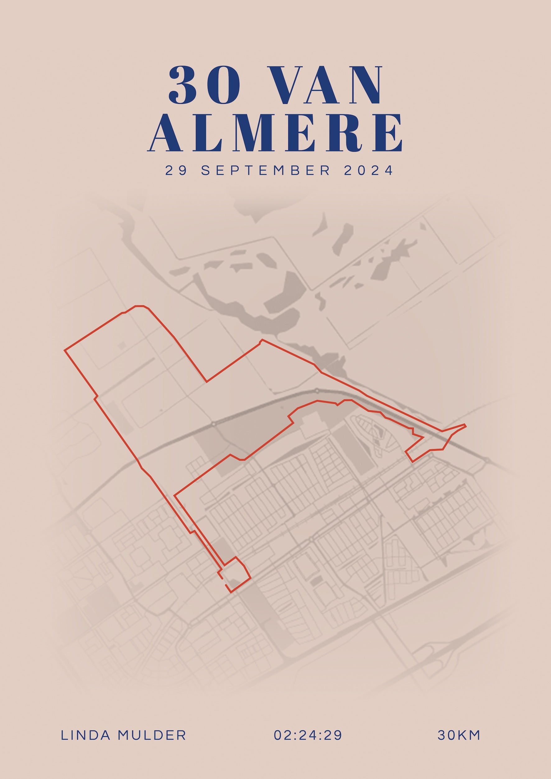 De 30 van Almere 2024 I Classic Citymap I Poster