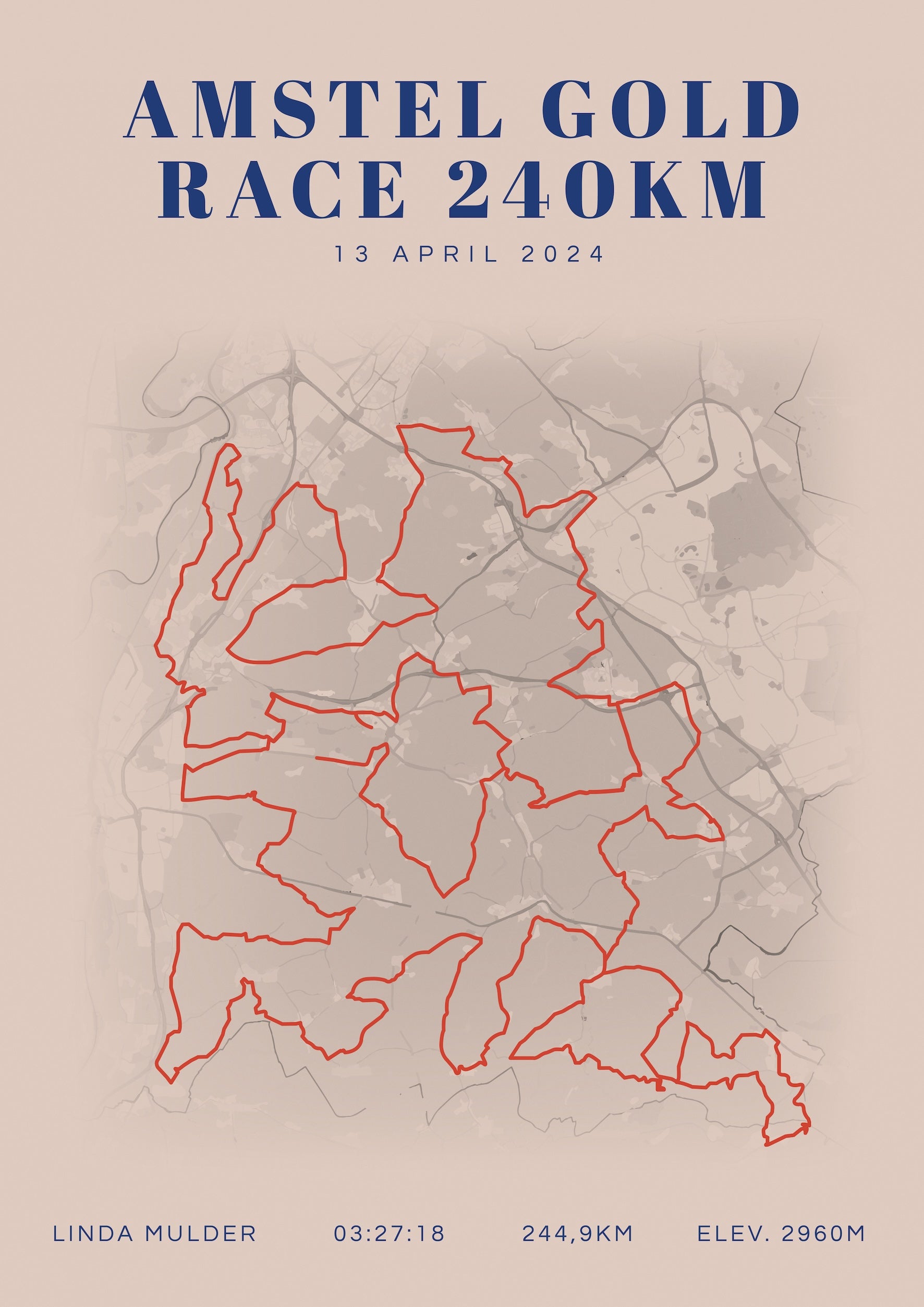 Amstel Gold Race 2024 - Classic Citymap - Poster