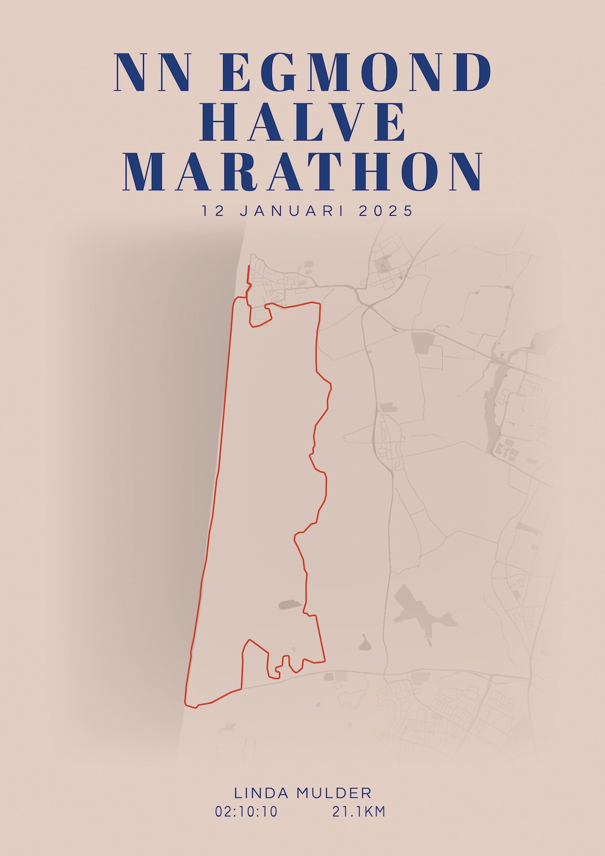 NN Egmond Halve Marathon I Classic Citymap I Poster