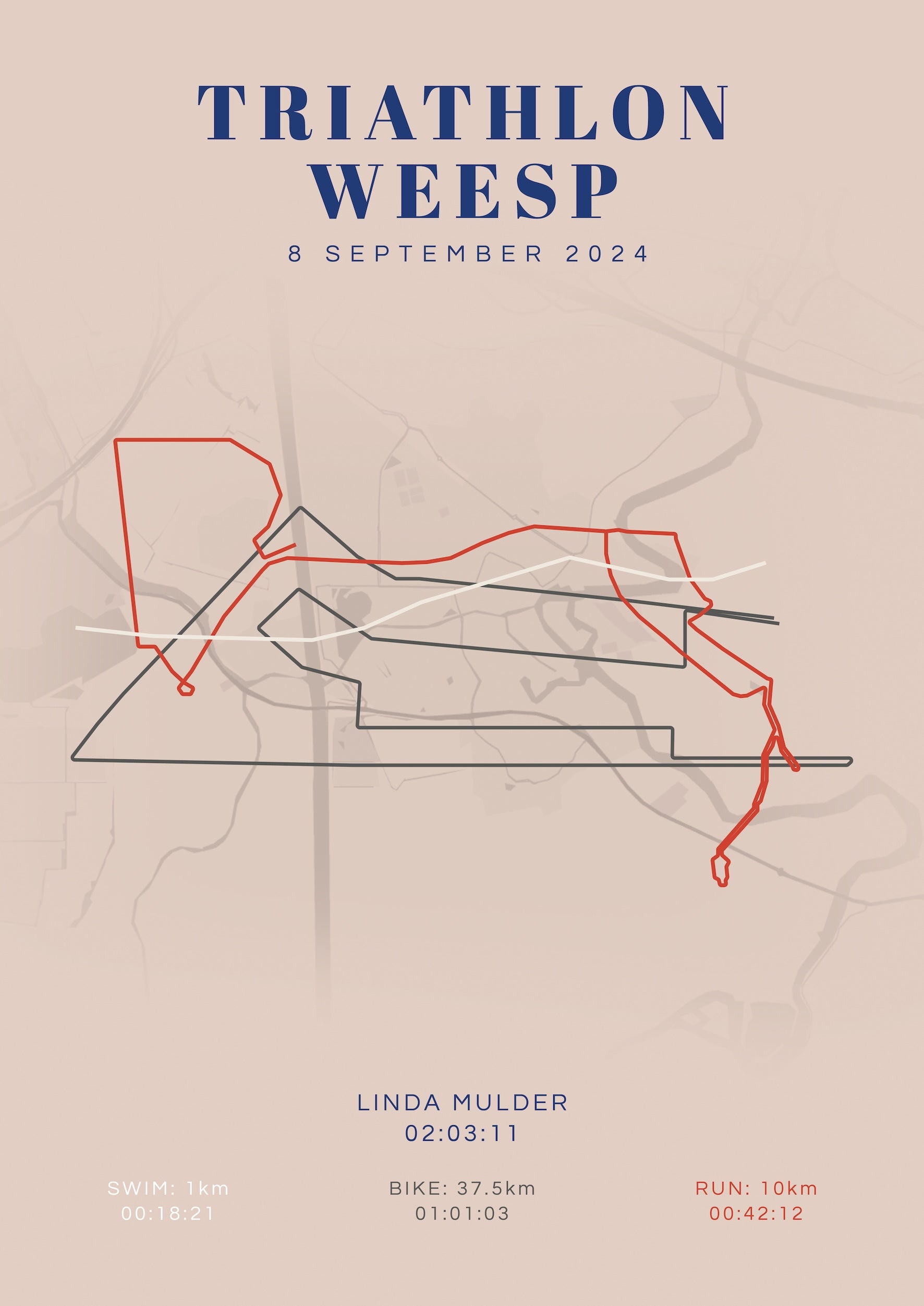 Triathlon Weesp I Classic Citymap I Poster