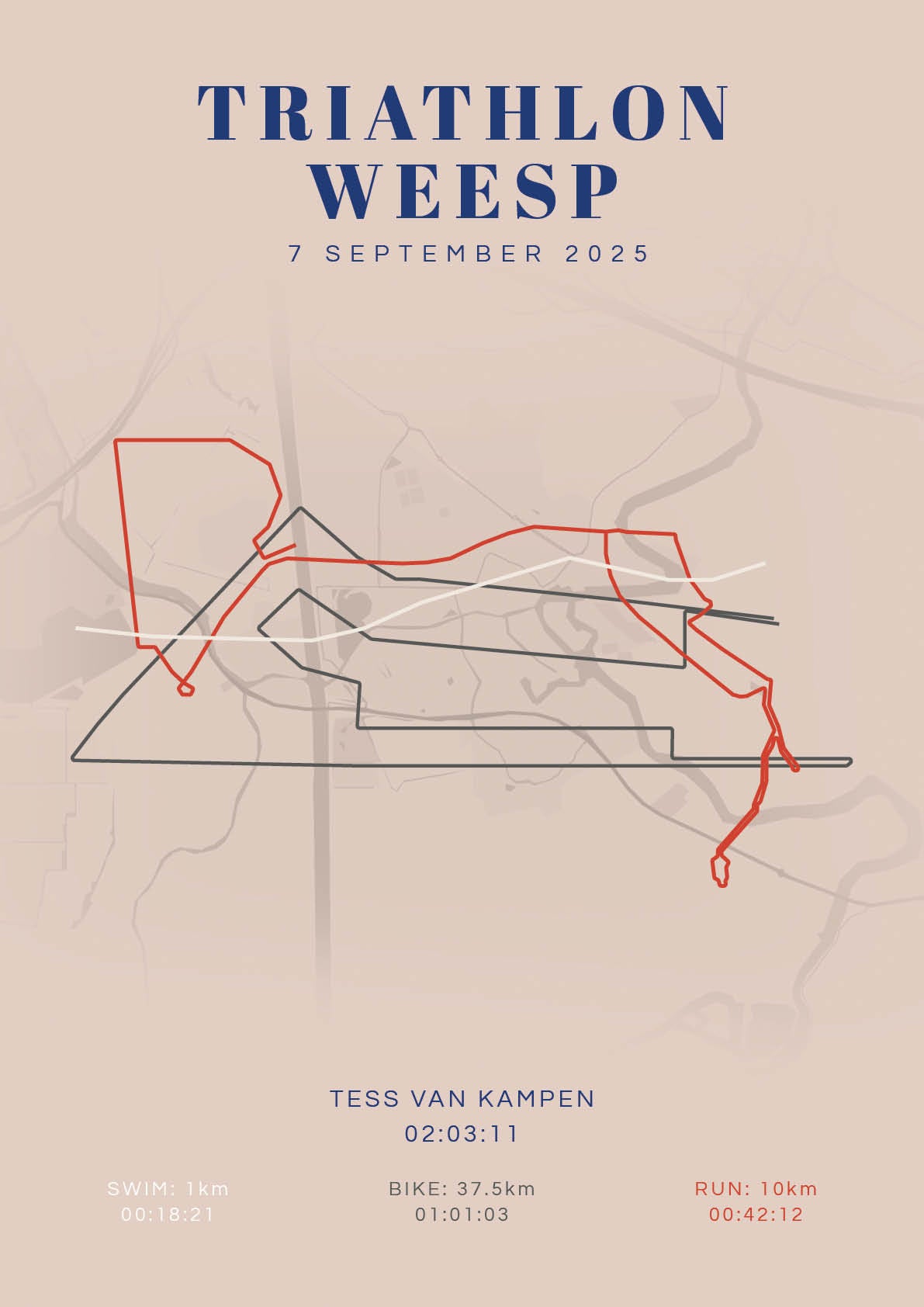 Triathlon Weesp 2025 I Classic Citymap I Poster