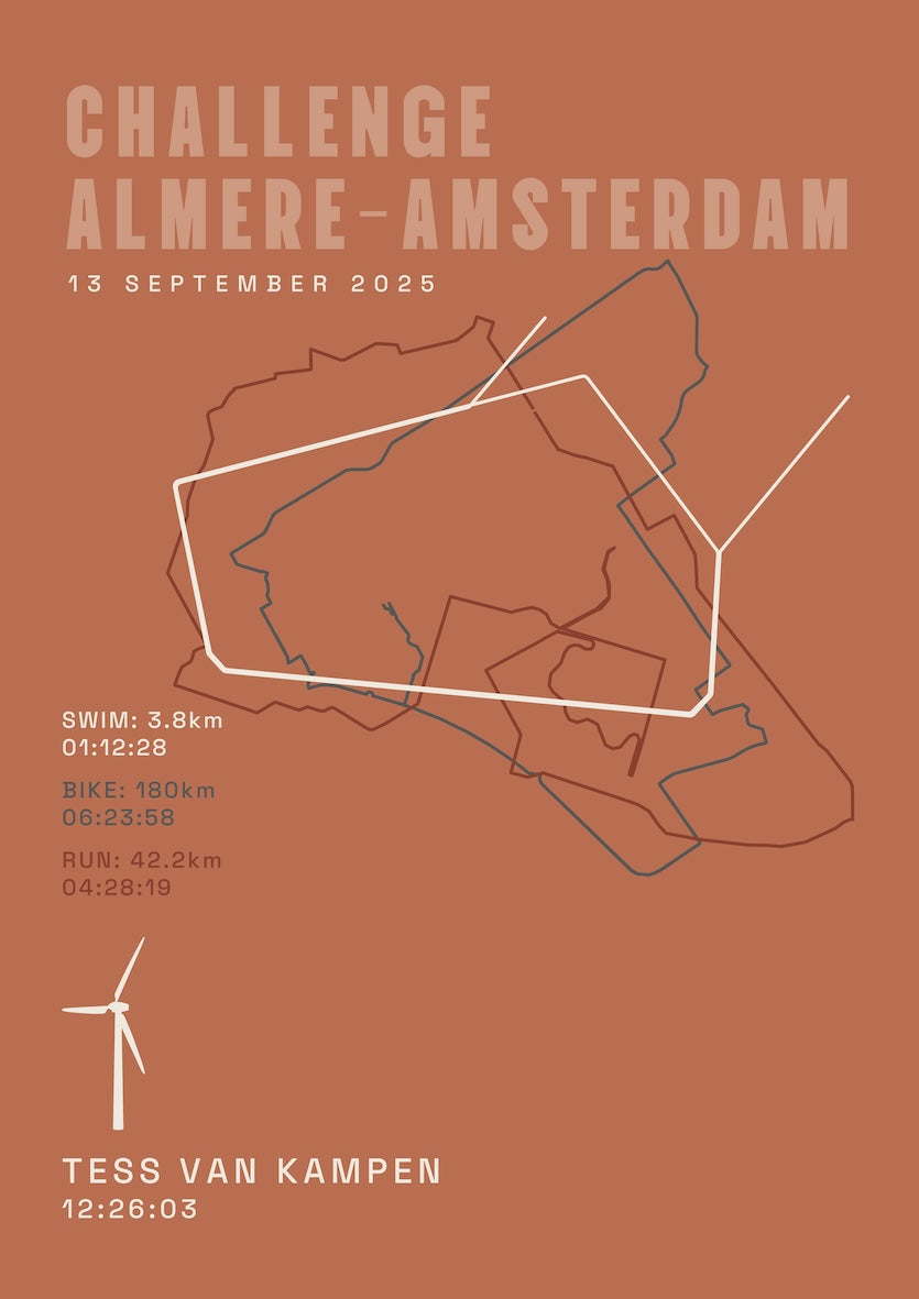 Poster met naam I Challenge Almere-Amsterdam 2025 I Classic Solid