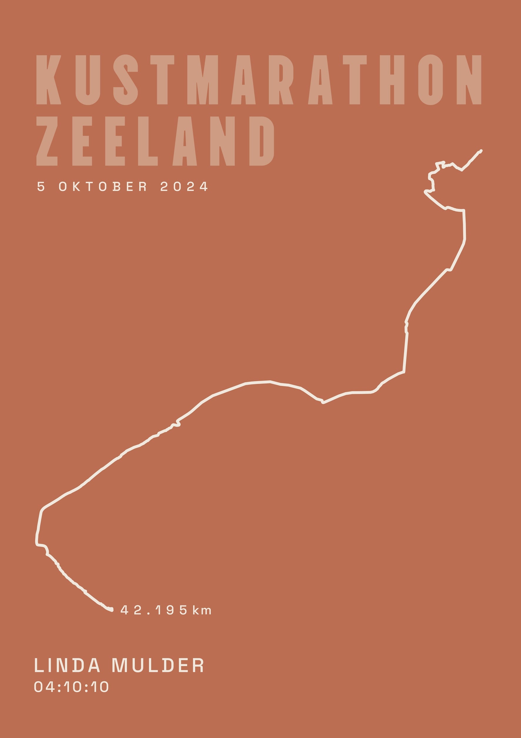 Kustmarathon Zeeland 2024 I Classic Solid I Poster