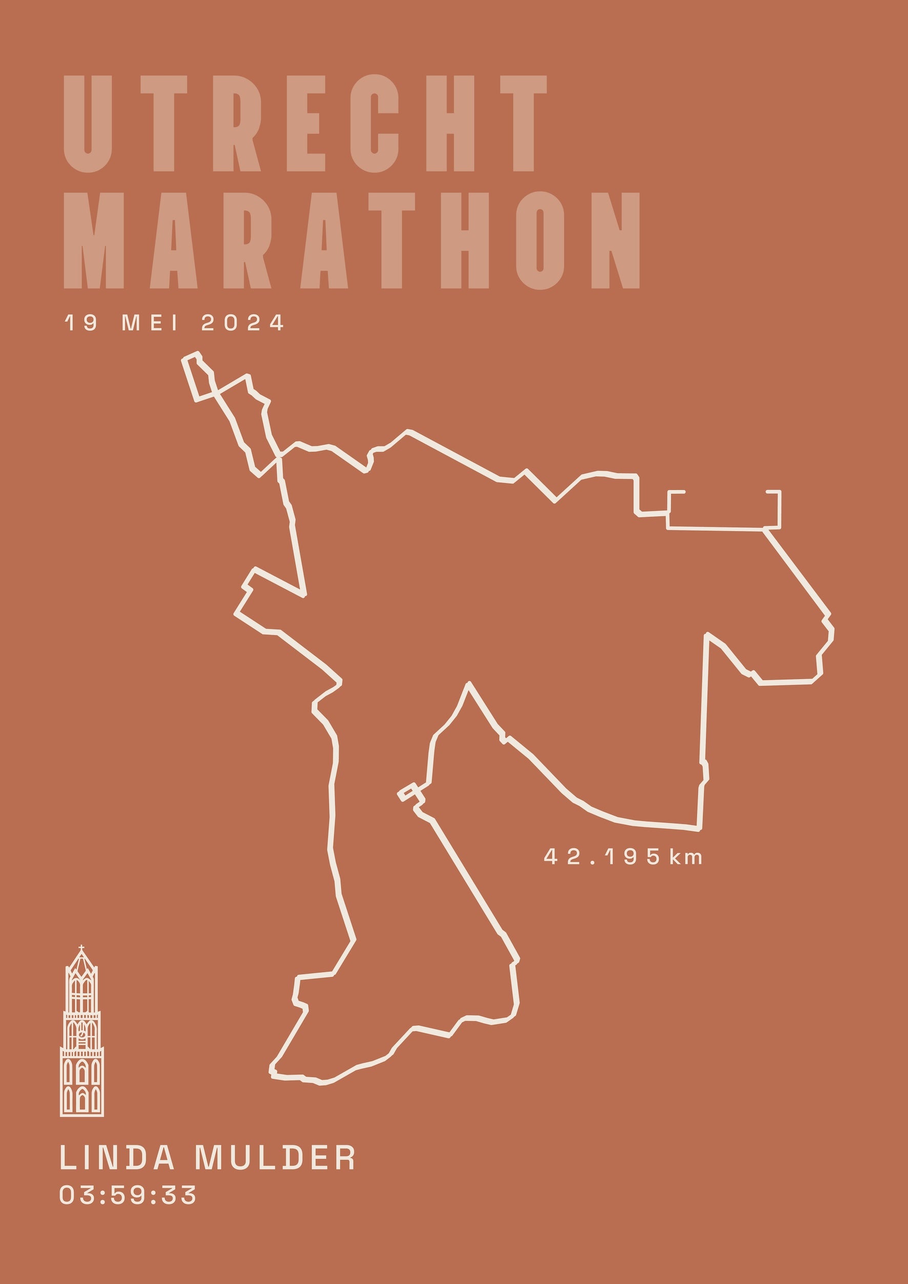 Utrecht Marathon - Classic Solid - Poster