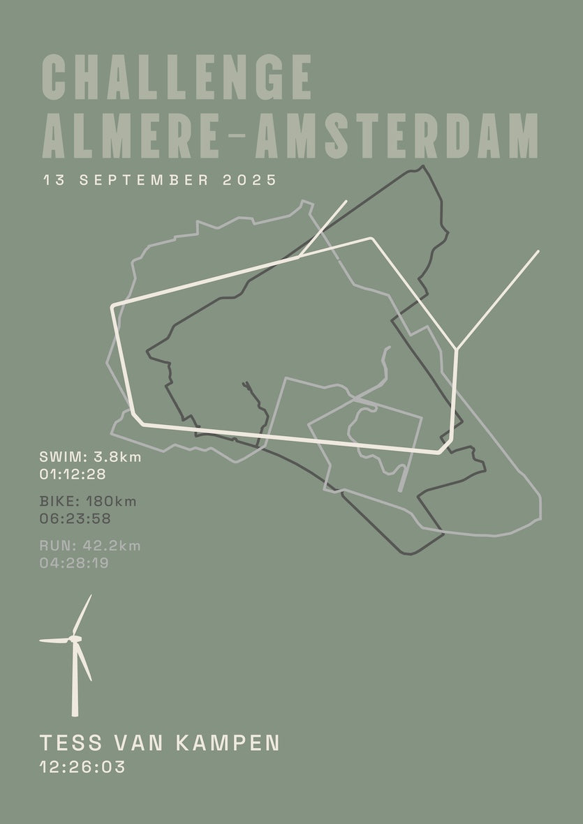 Poster met naam I Challenge Almere-Amsterdam 2025 I Classic Solid