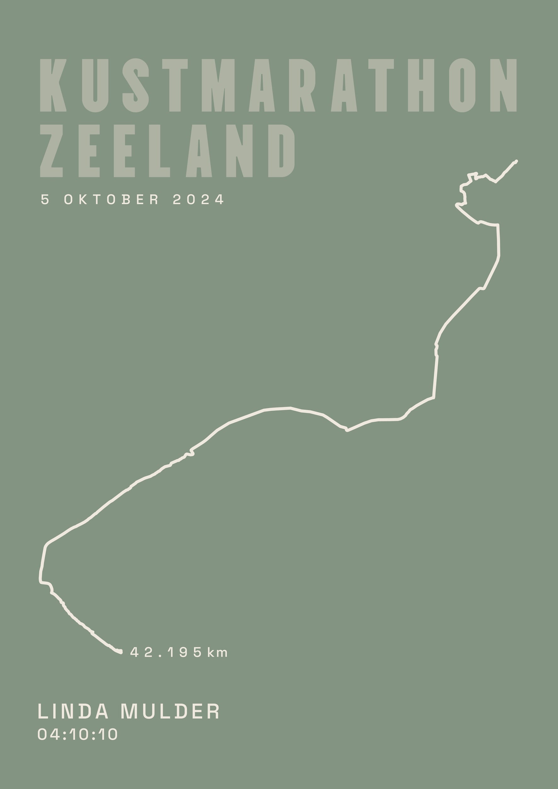 Kustmarathon Zeeland 2024 I Classic Solid I Poster