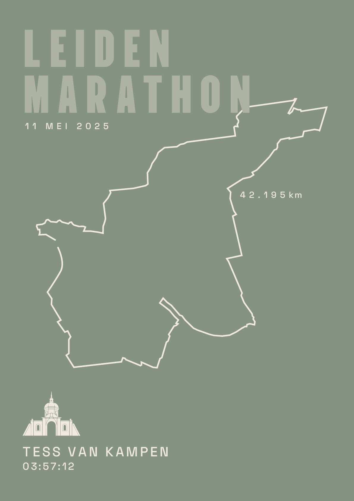 Leiden Marathon 2025 I Classic Solid I Poster