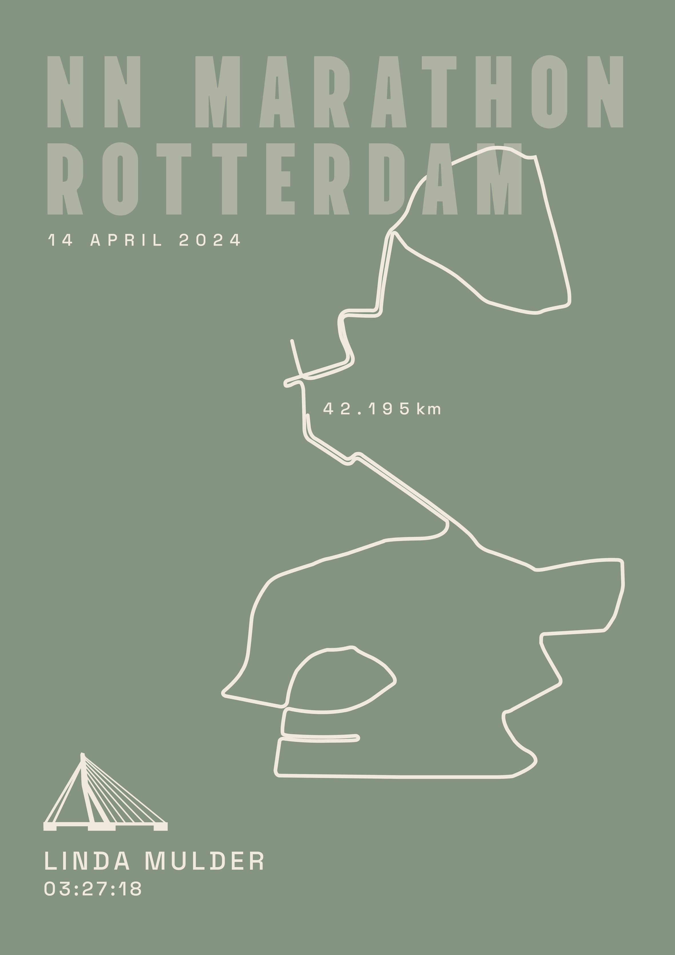 Marathon Rotterdam 2024 - Classic Solid - Poster