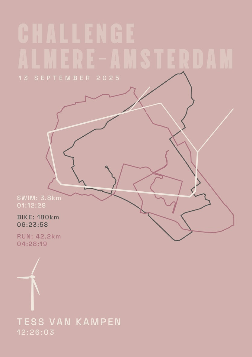 Poster met naam I Challenge Almere-Amsterdam 2025 I Classic Solid