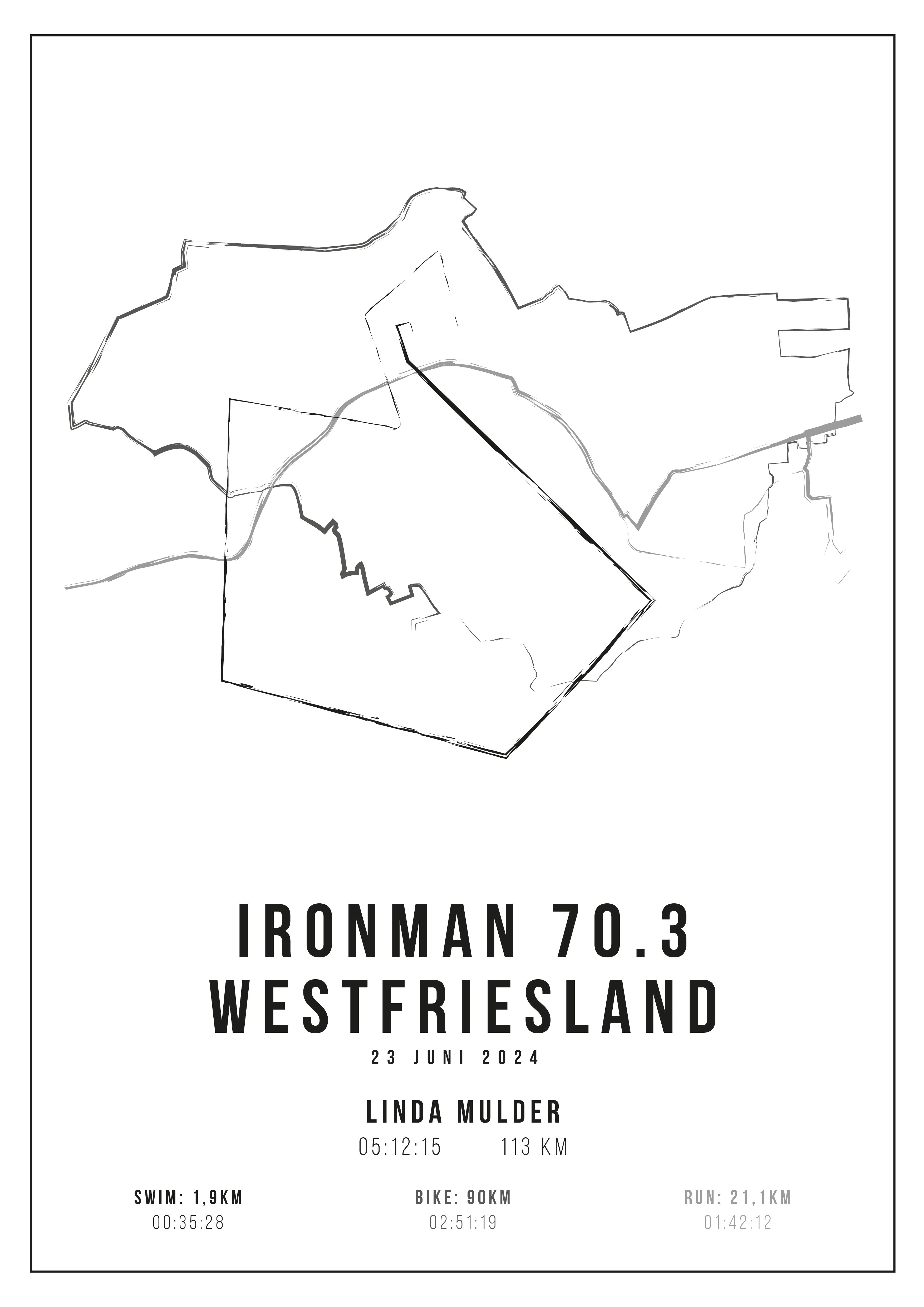 Ironman 70.3 Westfriesland 2024 - Handmade Drawing - Poster