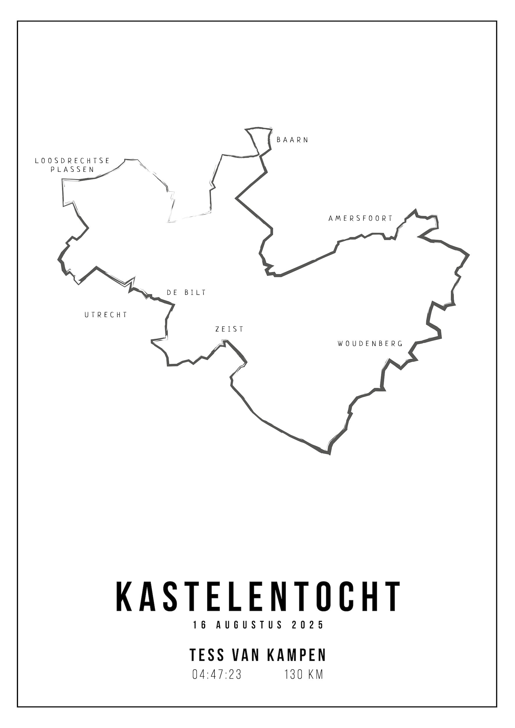 Poster met naam I Kastelentocht 2025 I Handmade Drawing