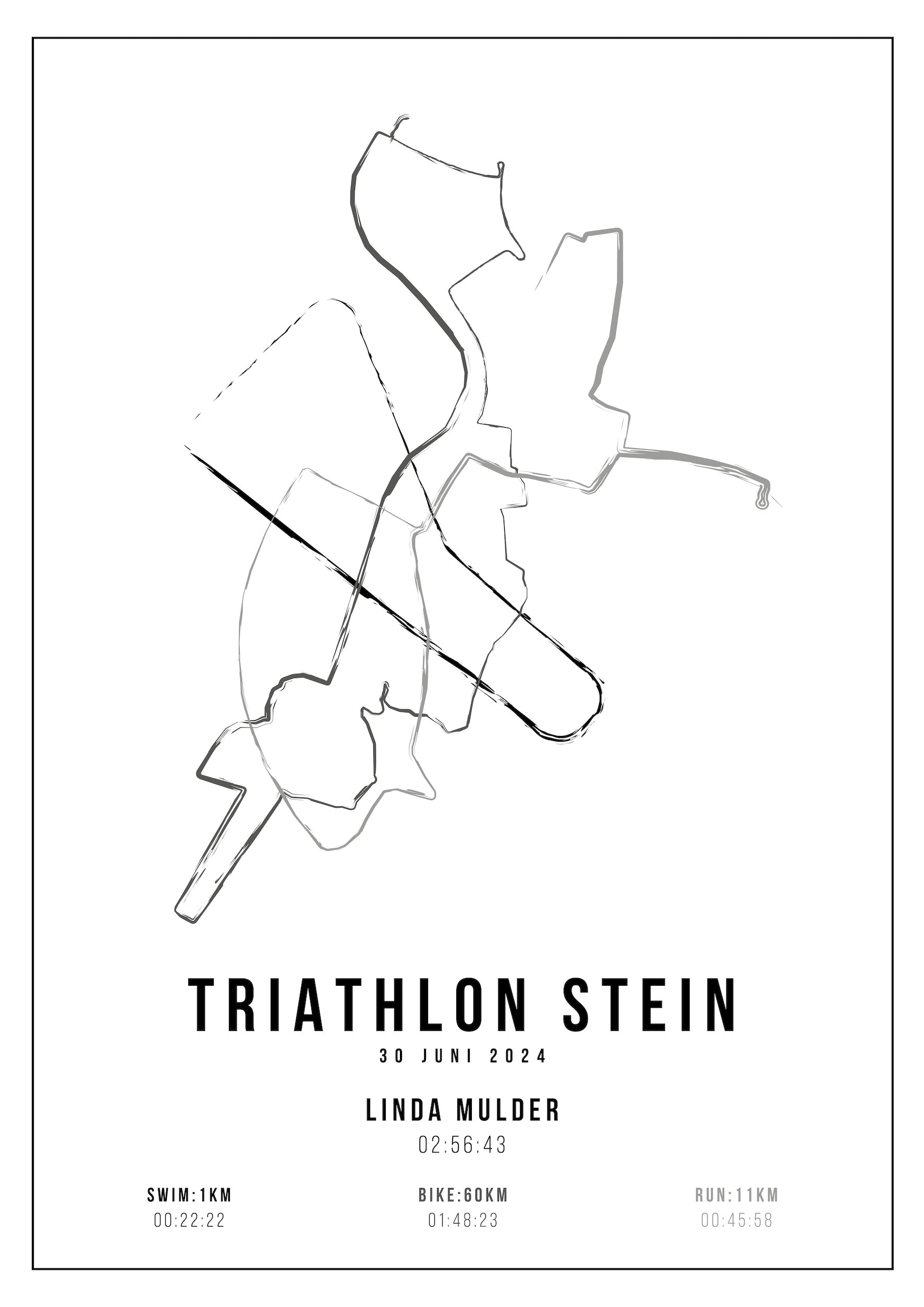 Triathlon Stein 2024 - Handmade Drawing - Poster