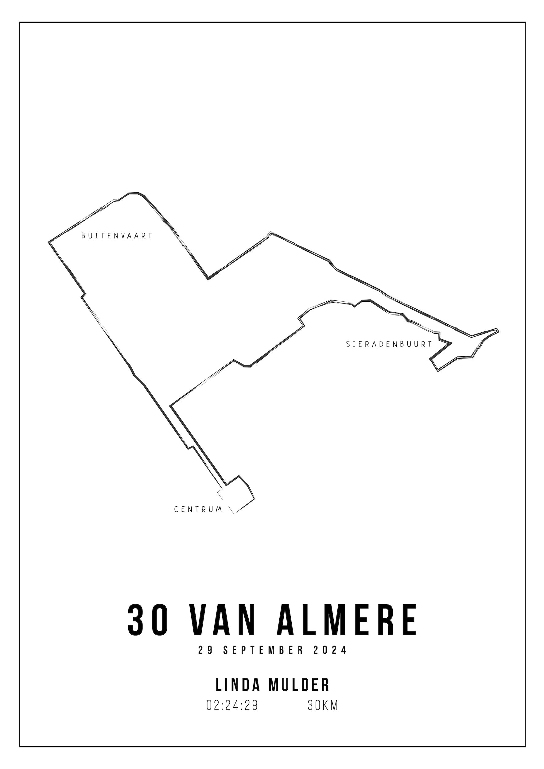 De 30 van Almere 2024 I Handmade Drawing I Poster