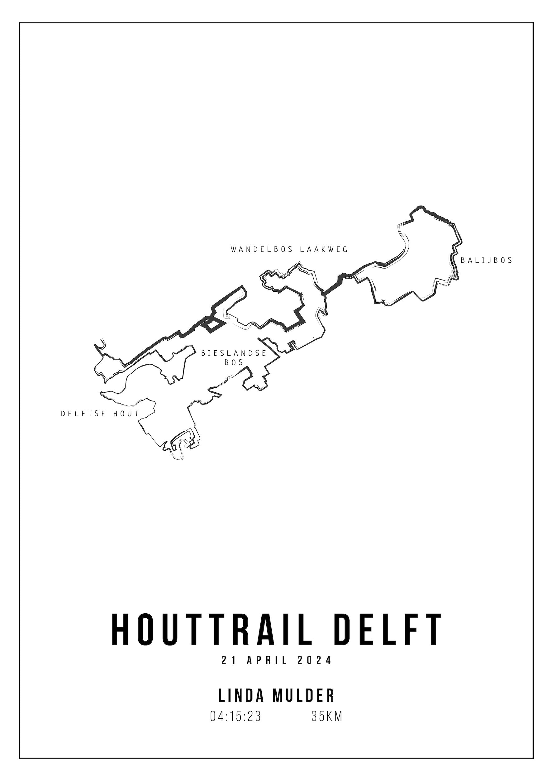 Houttrail Delft - Handmade Drawing - Poster