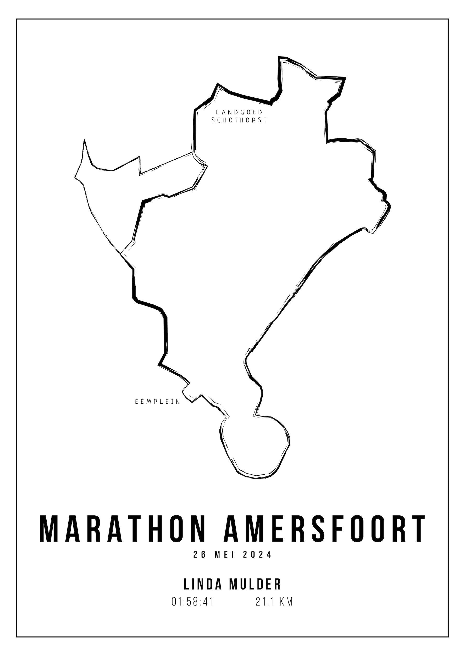 Marathon Amersfoort 2024 - Handmade Drawing - Poster