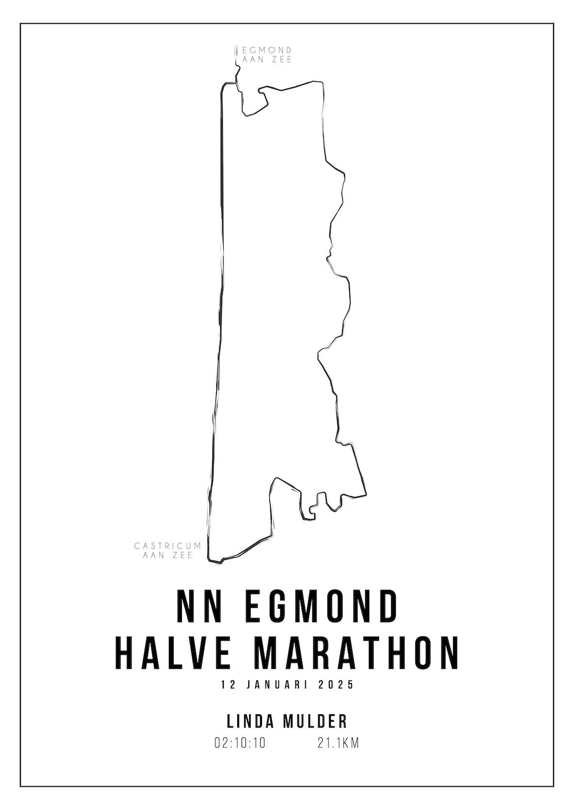 NN Egmond Halve Marathon I Handmade Drawing I Poster