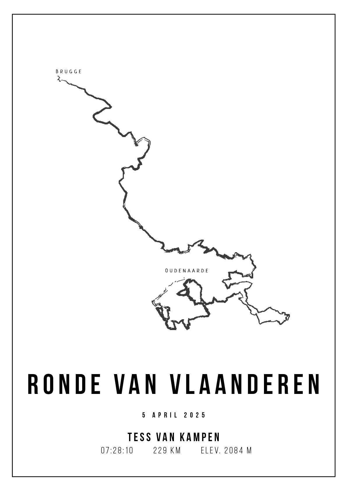 Ronde van Vlaanderen 2025 I Handmade Drawing I Poster