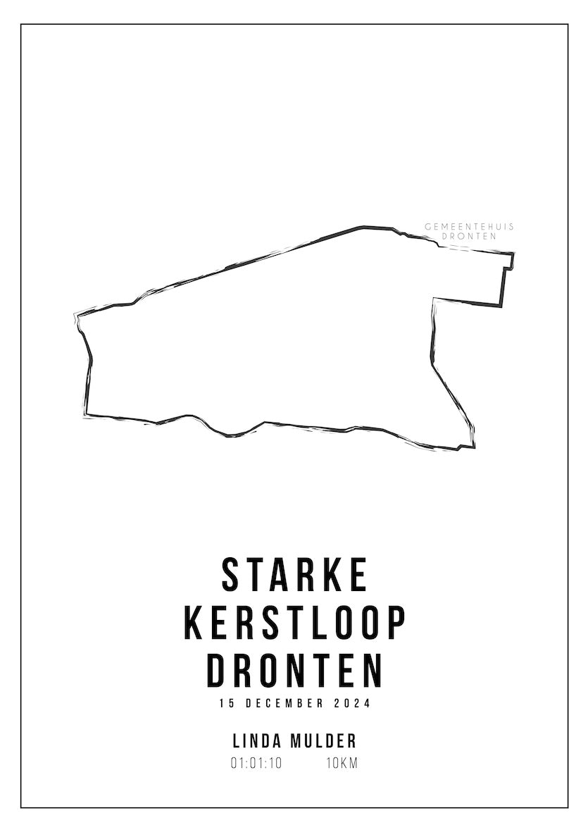 Starke kerstloop Dronten 2024 I Handmade Drawing I Poster