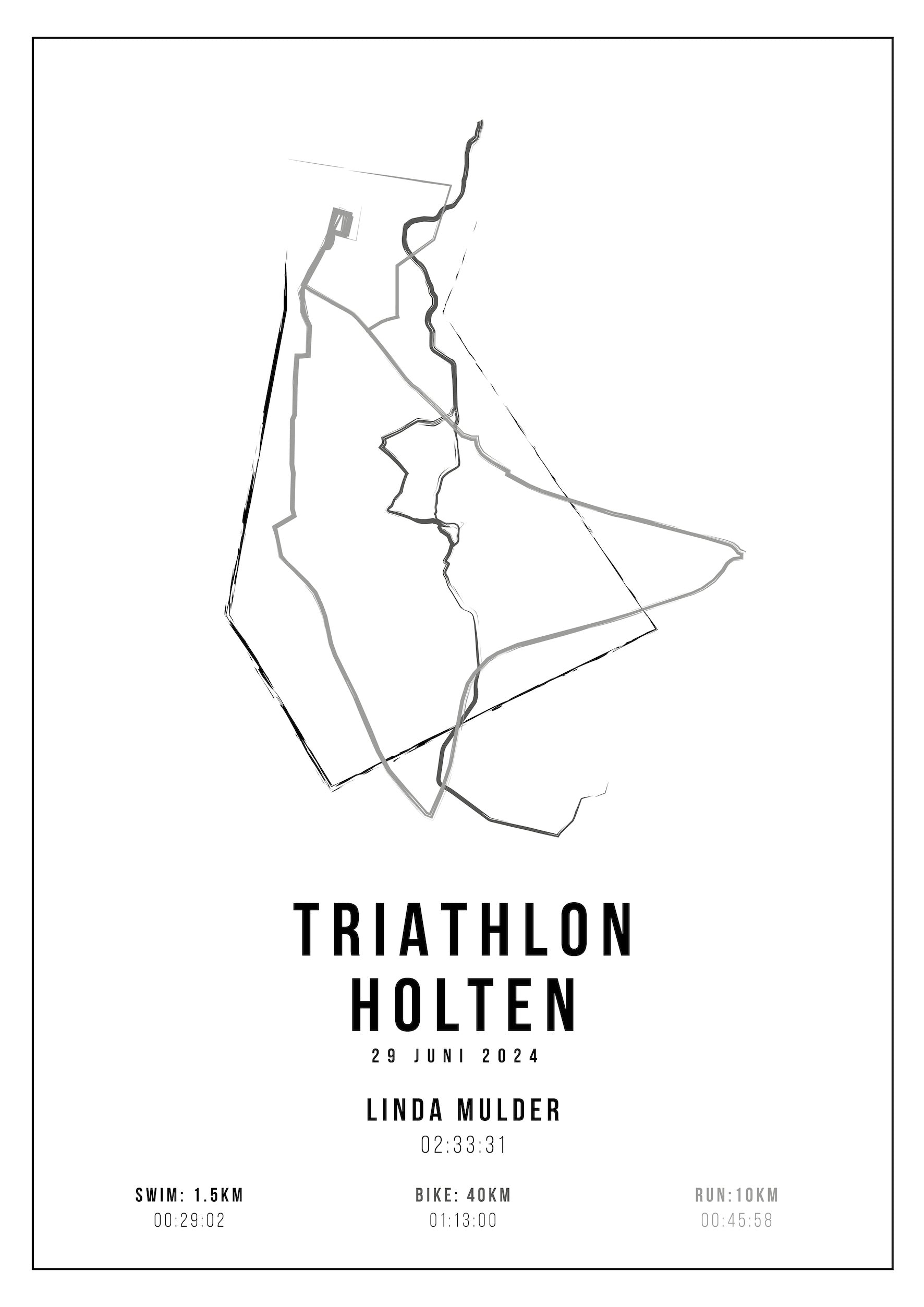 Triathlon Holten 2024 - Handmade Drawing - Poster