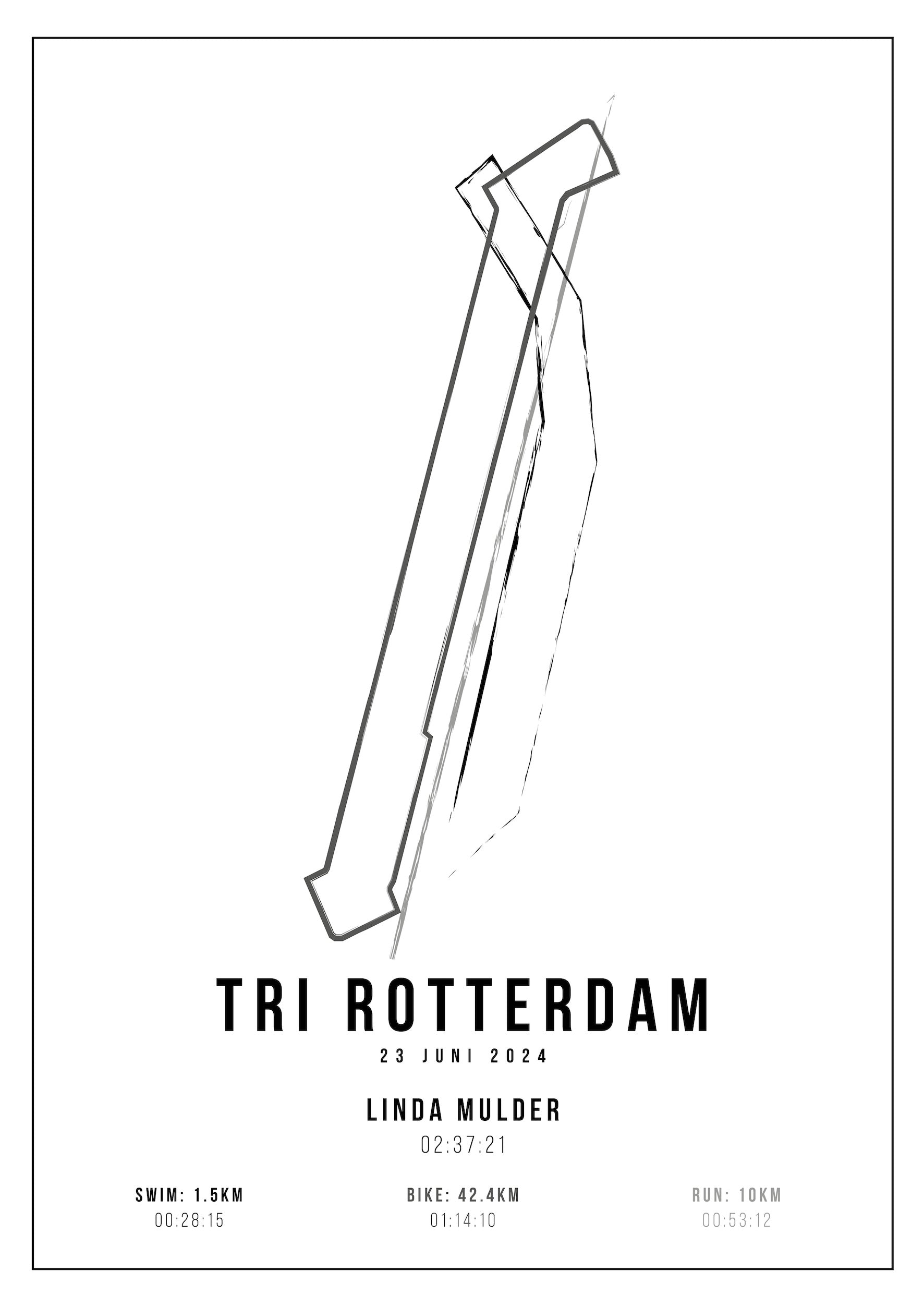 Tri Rotterdam 2024 - Handmade Drawing - Poster