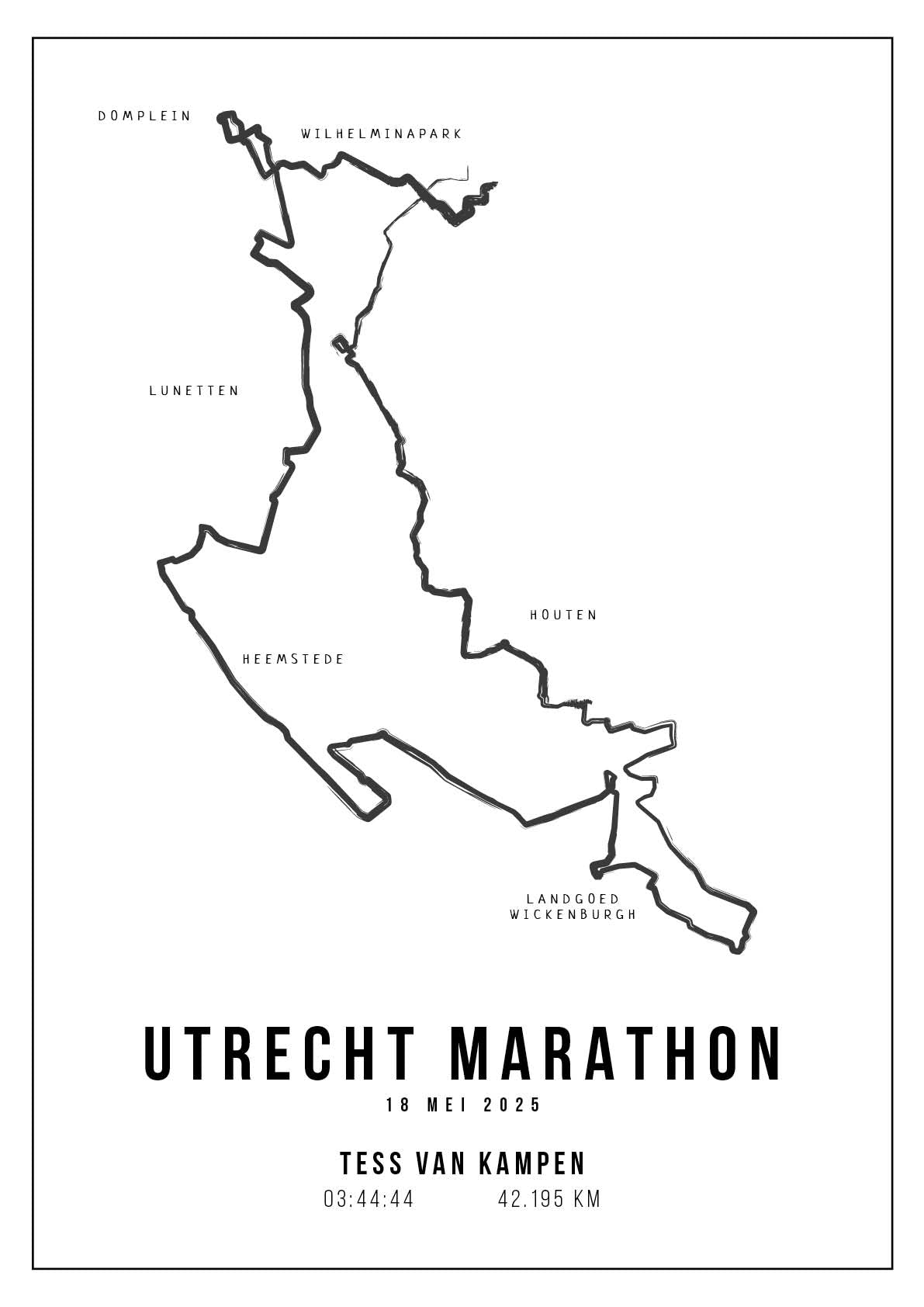 Utrecht Marathon 2025 I Handmade Drawing I Poster