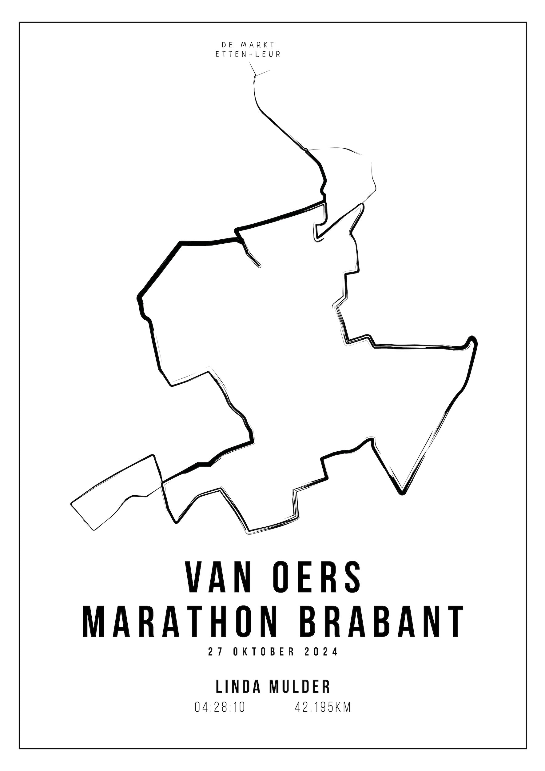 Van Oers Marathon Brabant - Handmade Drawing - Poster