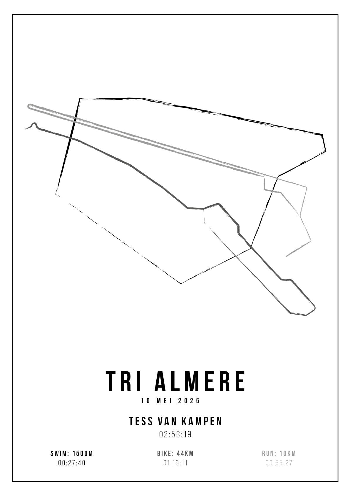 Tri Almere 2025 I Handmade Drawing I Poster