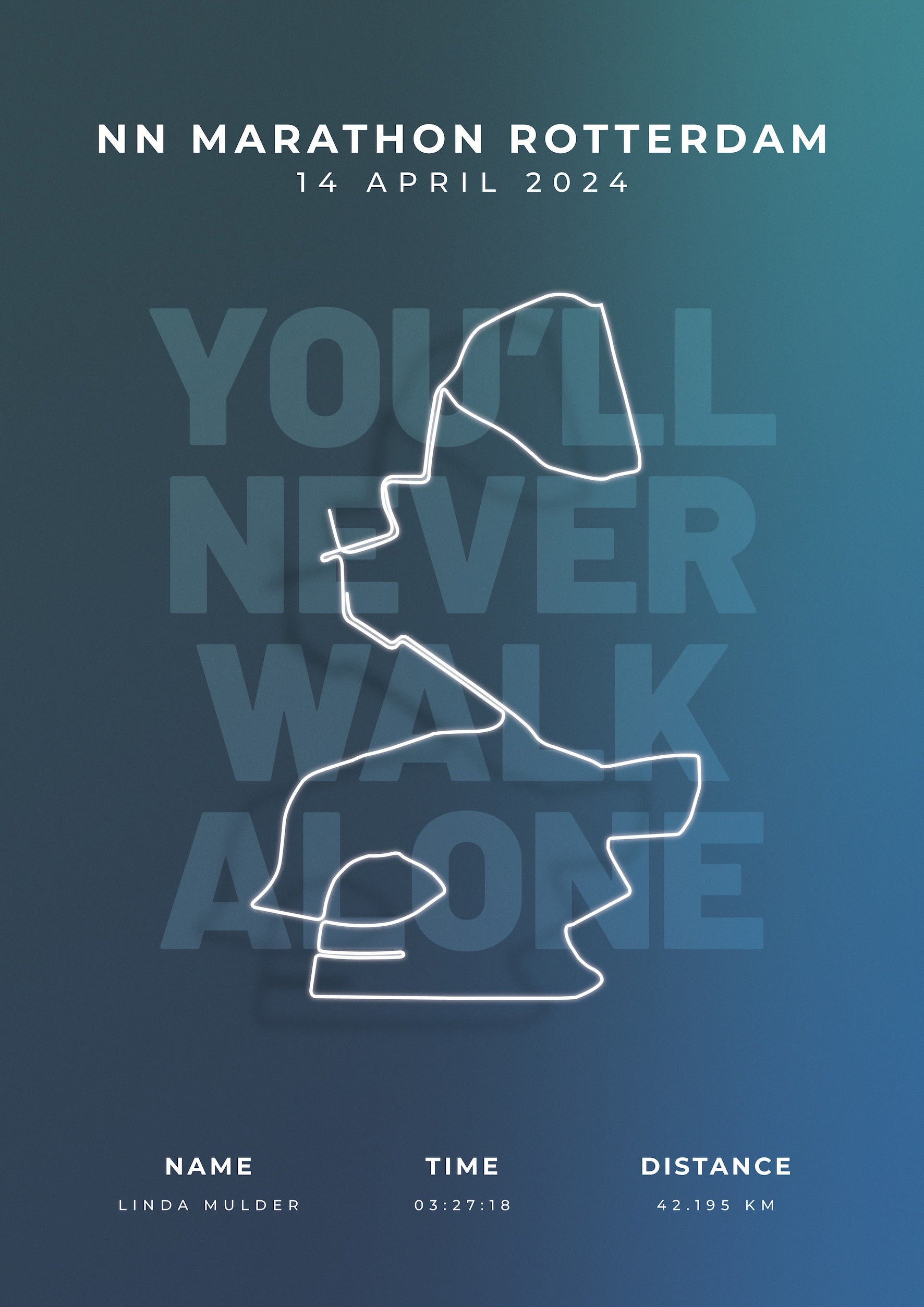 Marathon Rotterdam 2024 - LIMITED EDITION - You'll Never Walk Alone - Lee Towers - Poster