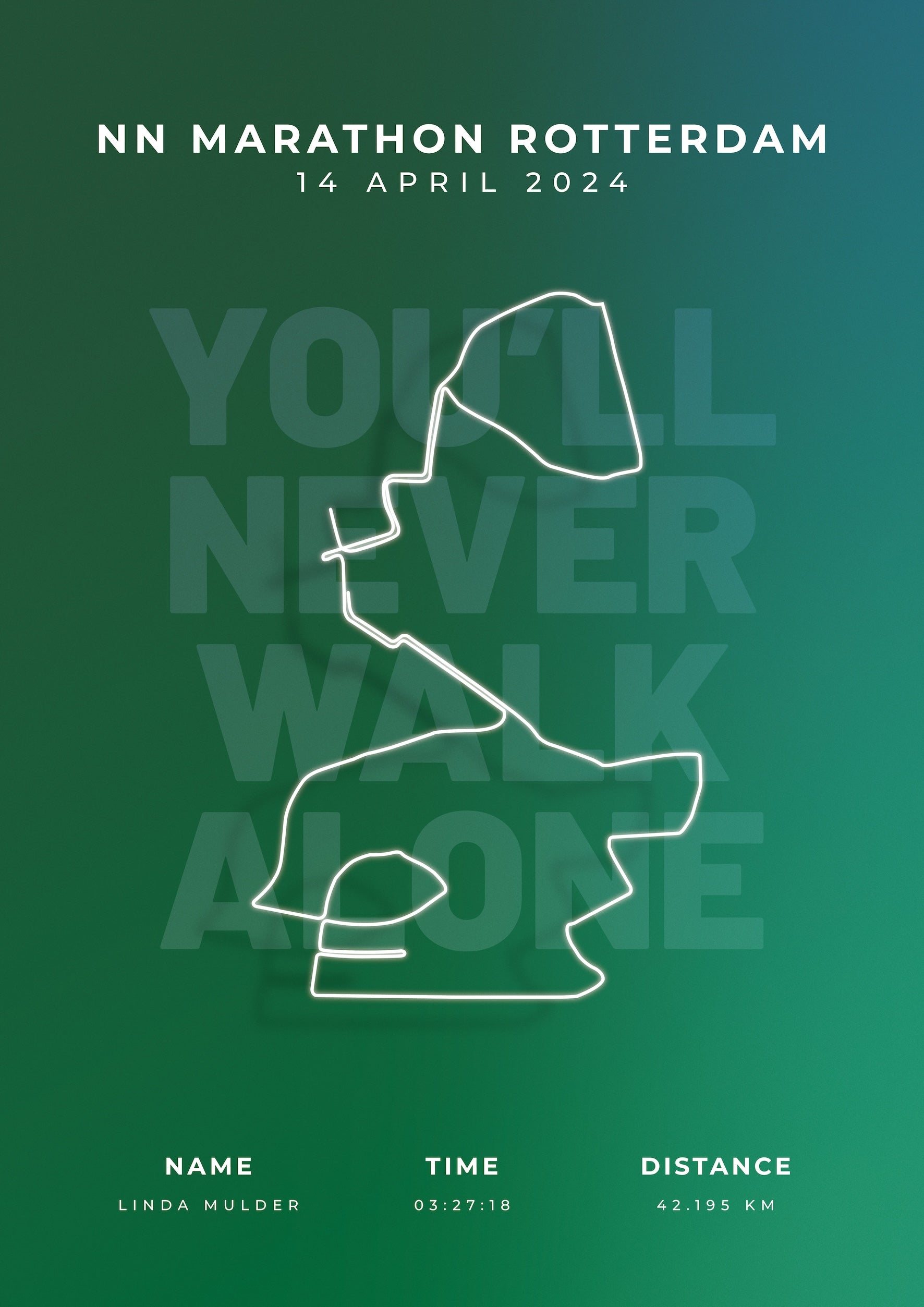 Marathon Rotterdam 2024 - LIMITED EDITION - You'll Never Walk Alone - Lee Towers - Poster